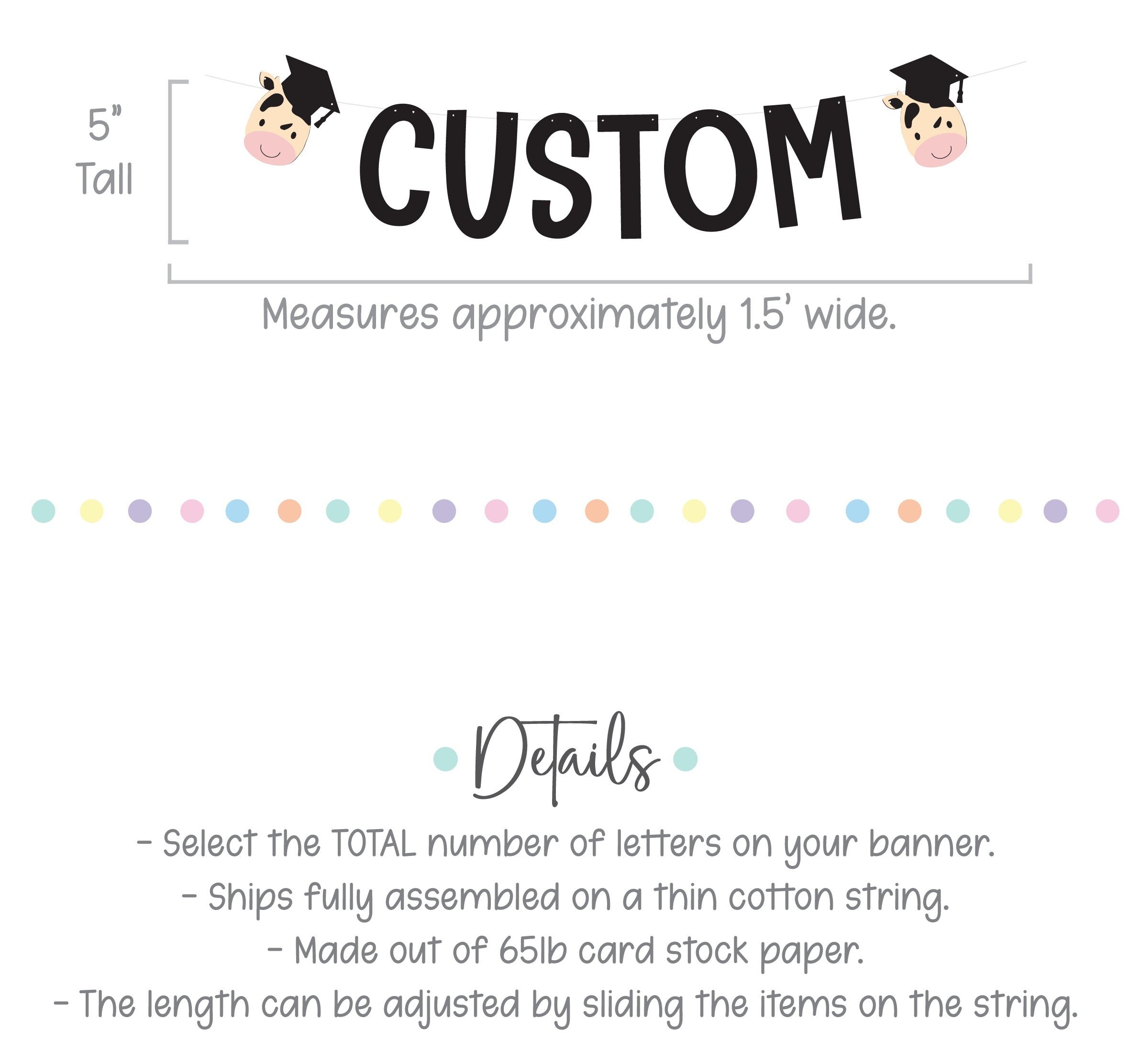 Holy Cow I Graduated, Cow Themed Graduation Banner, Custom Cow Graduation Banner, Cow Graduation