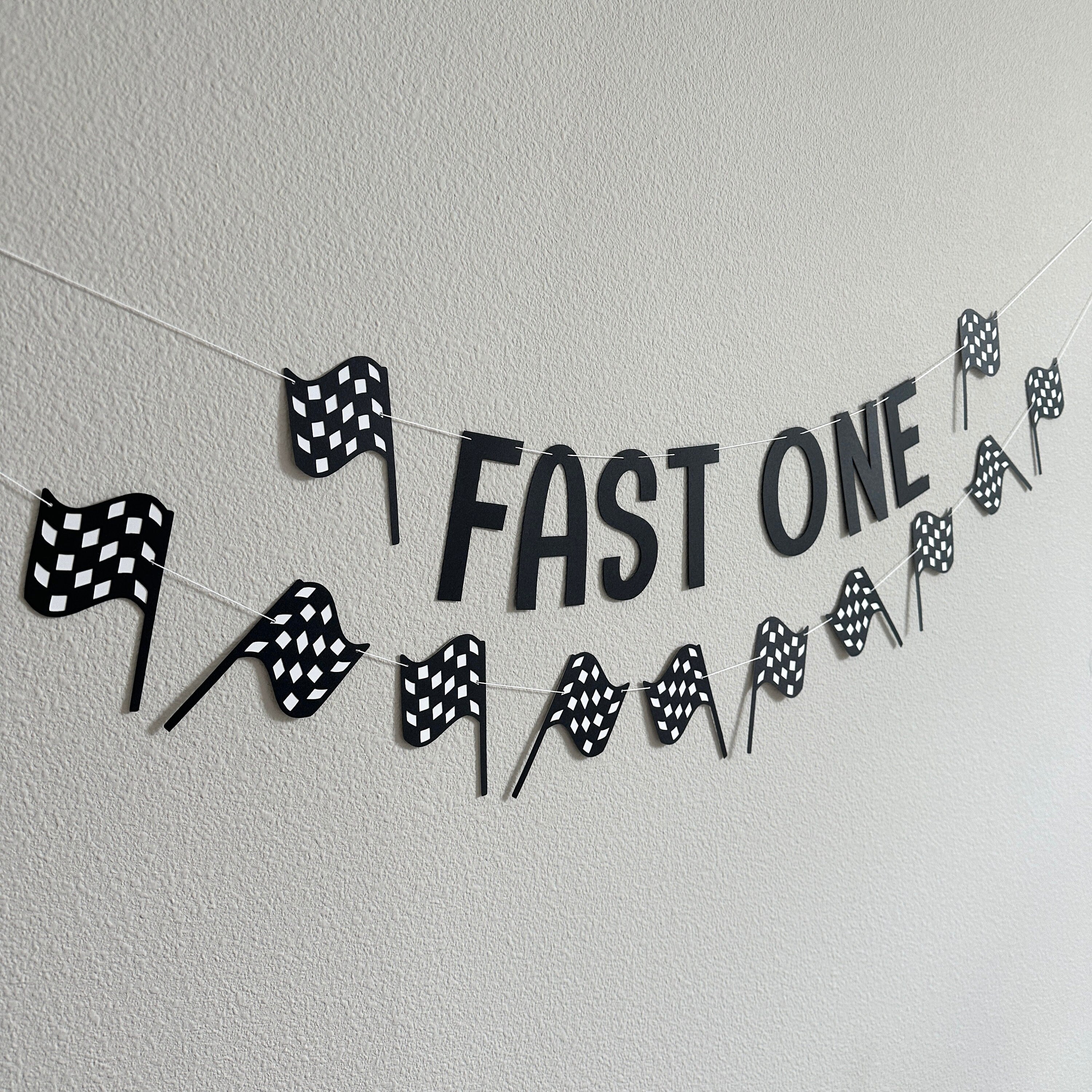 Fast One, Fast One Banner, Fast One Theme, Racing Decorations, Race Car Birthday Party, Racing Birthday Party, Custom Racing Banner