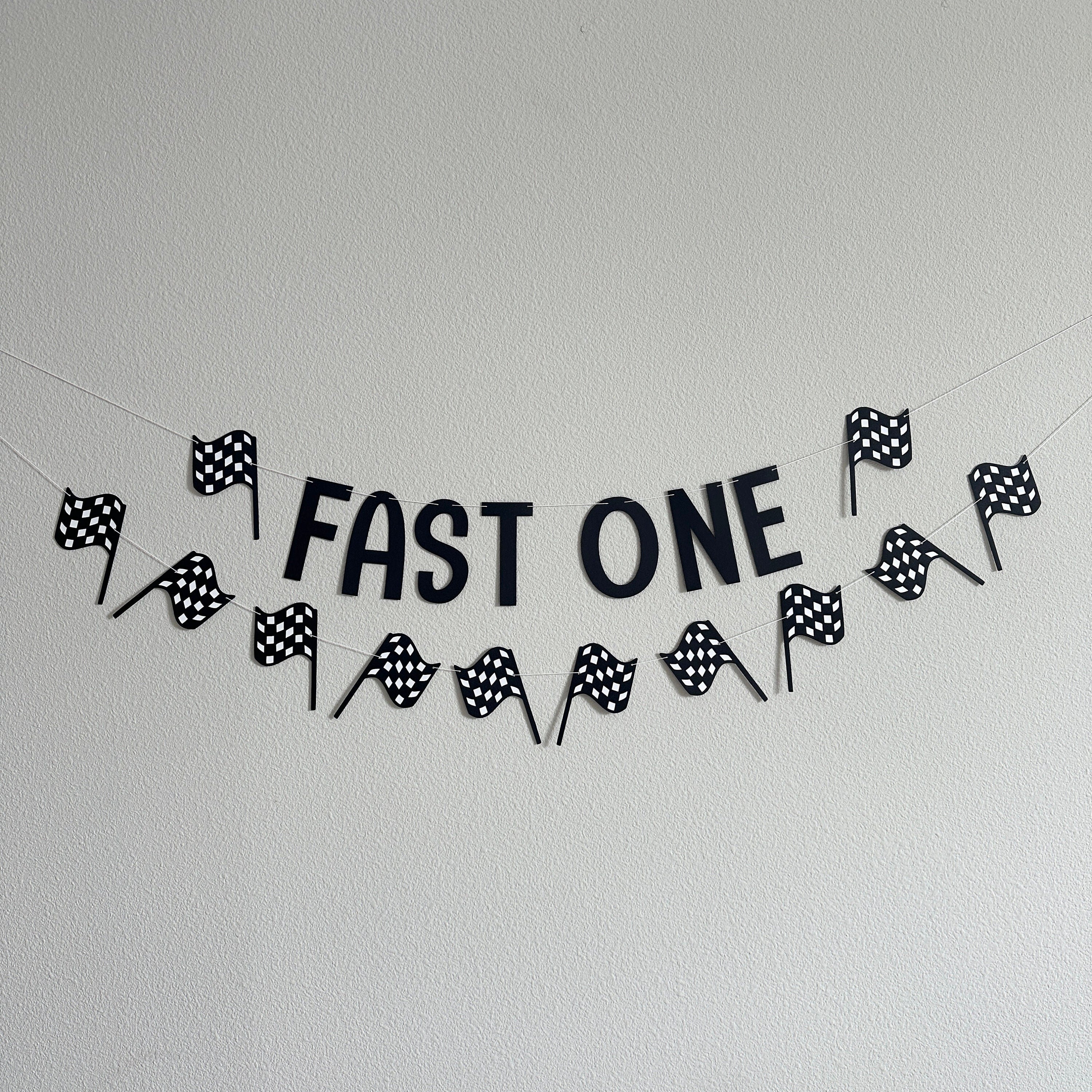Fast One, Fast One Banner, Fast One Theme, Racing Decorations, Race Car Birthday Party, Racing Birthday Party, Custom Racing Banner