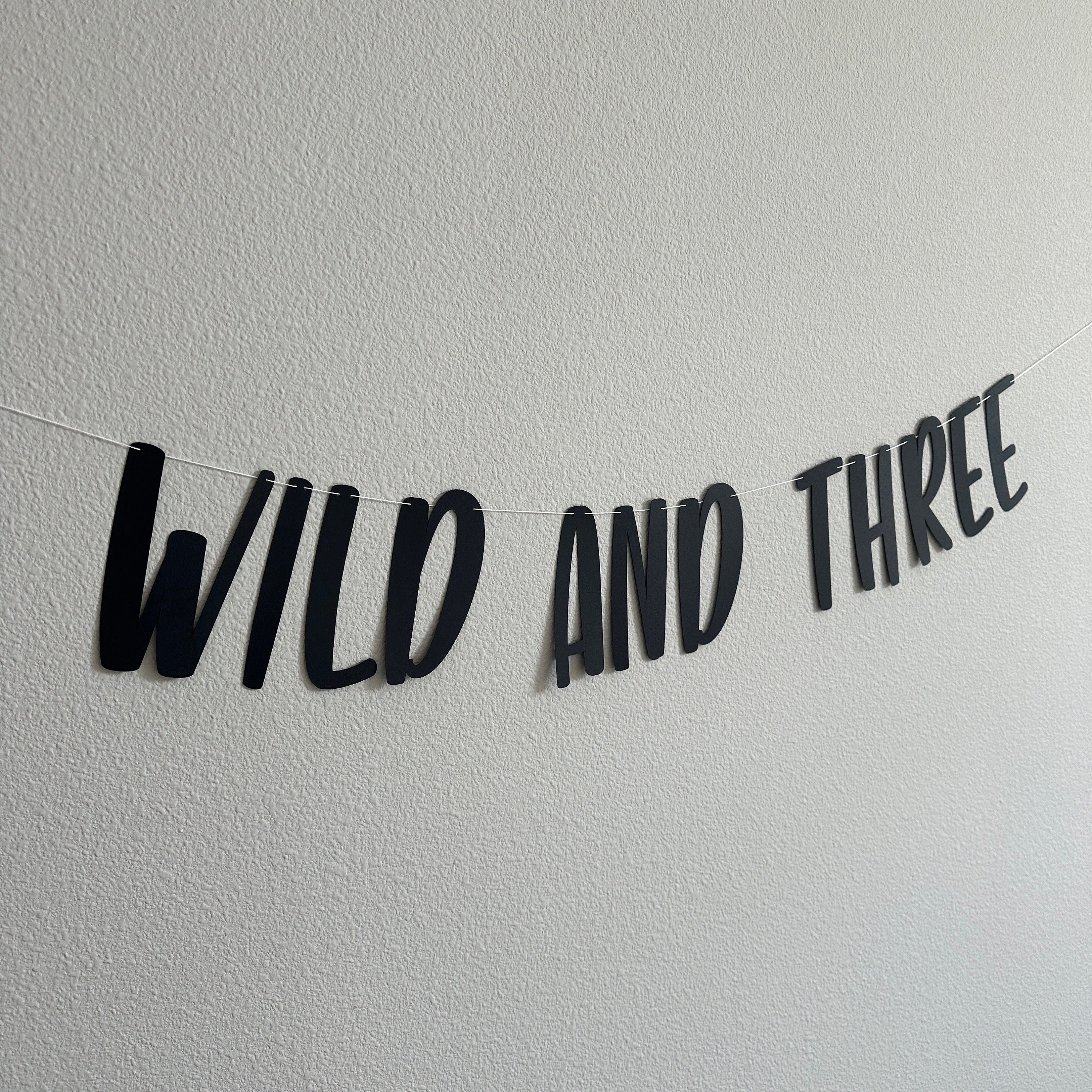 Wild and Three, Wild and Three Banner, Wild and Three Sign, Wild and Three Decor, Wild and Three Theme
