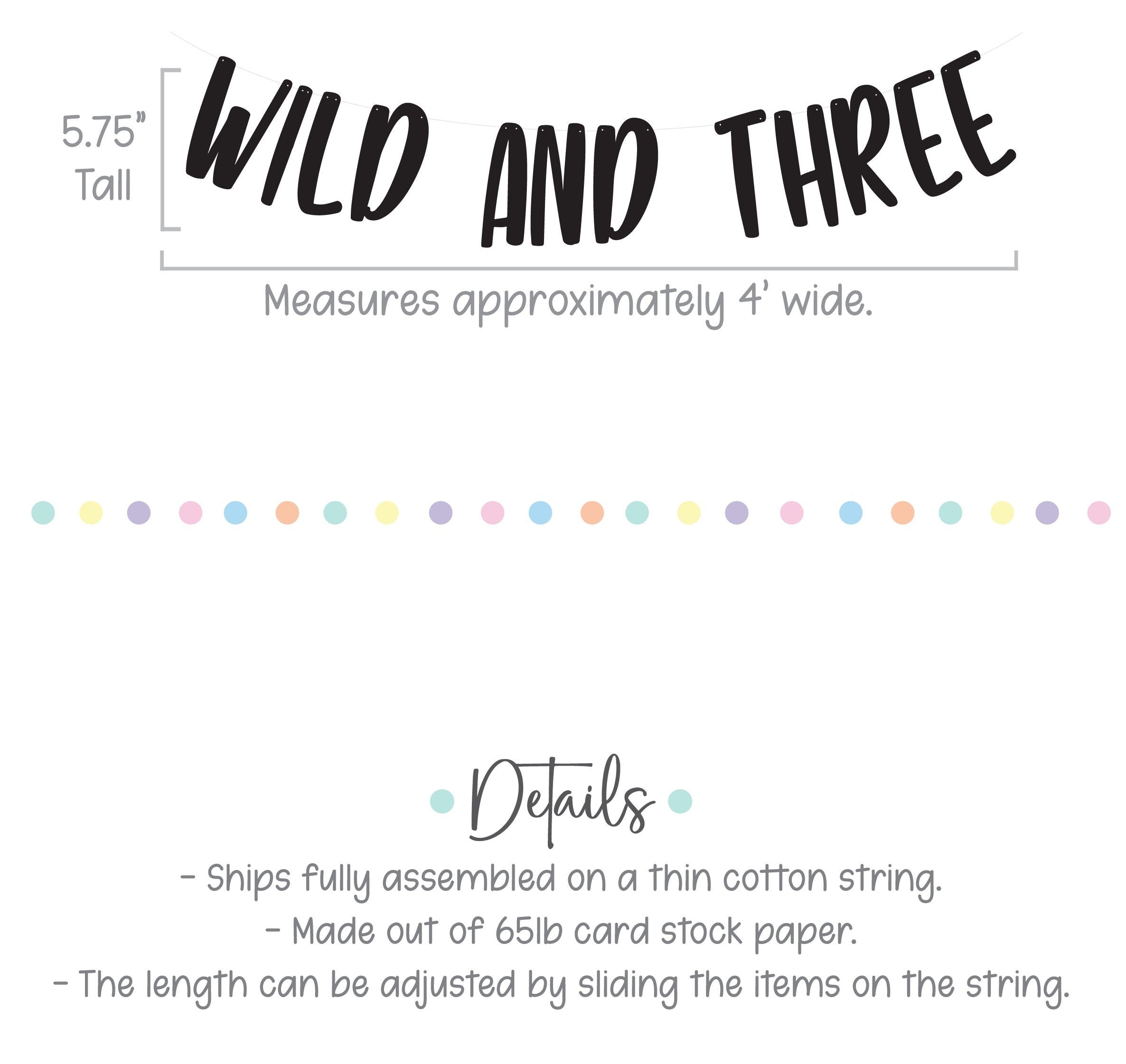 Wild and Three, Wild and Three Banner, Wild and Three Sign, Wild and Three Decor, Wild and Three Theme