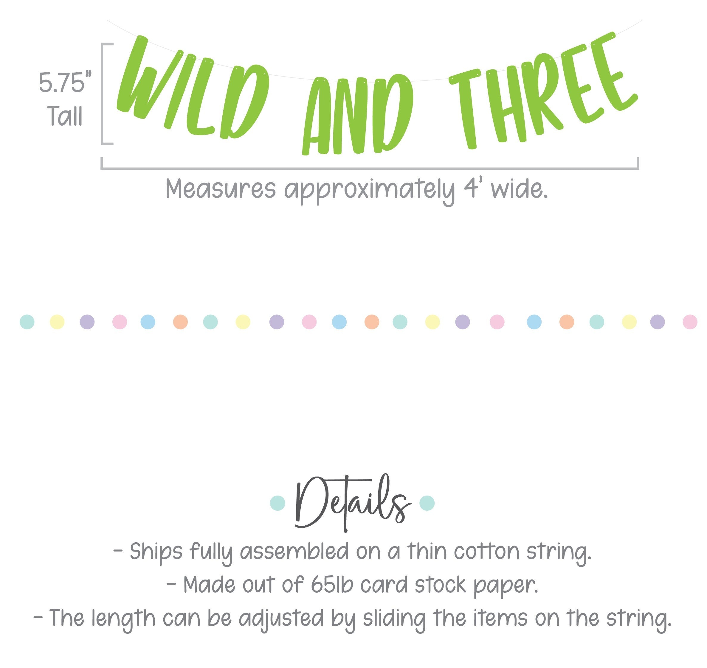 Wild and Three, Wild and Three Banner, Wild and Three Sign, Wild and Three Decor, Wild and Three Theme