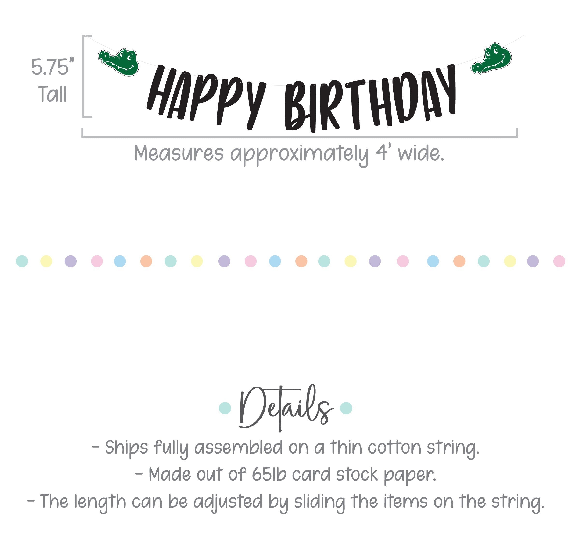 Alligator Happy Birthday Banner, Alligator Birthday Party, Alligator Decorations, Alligator Happy Birthday Sign, Birthday Theme Ideas