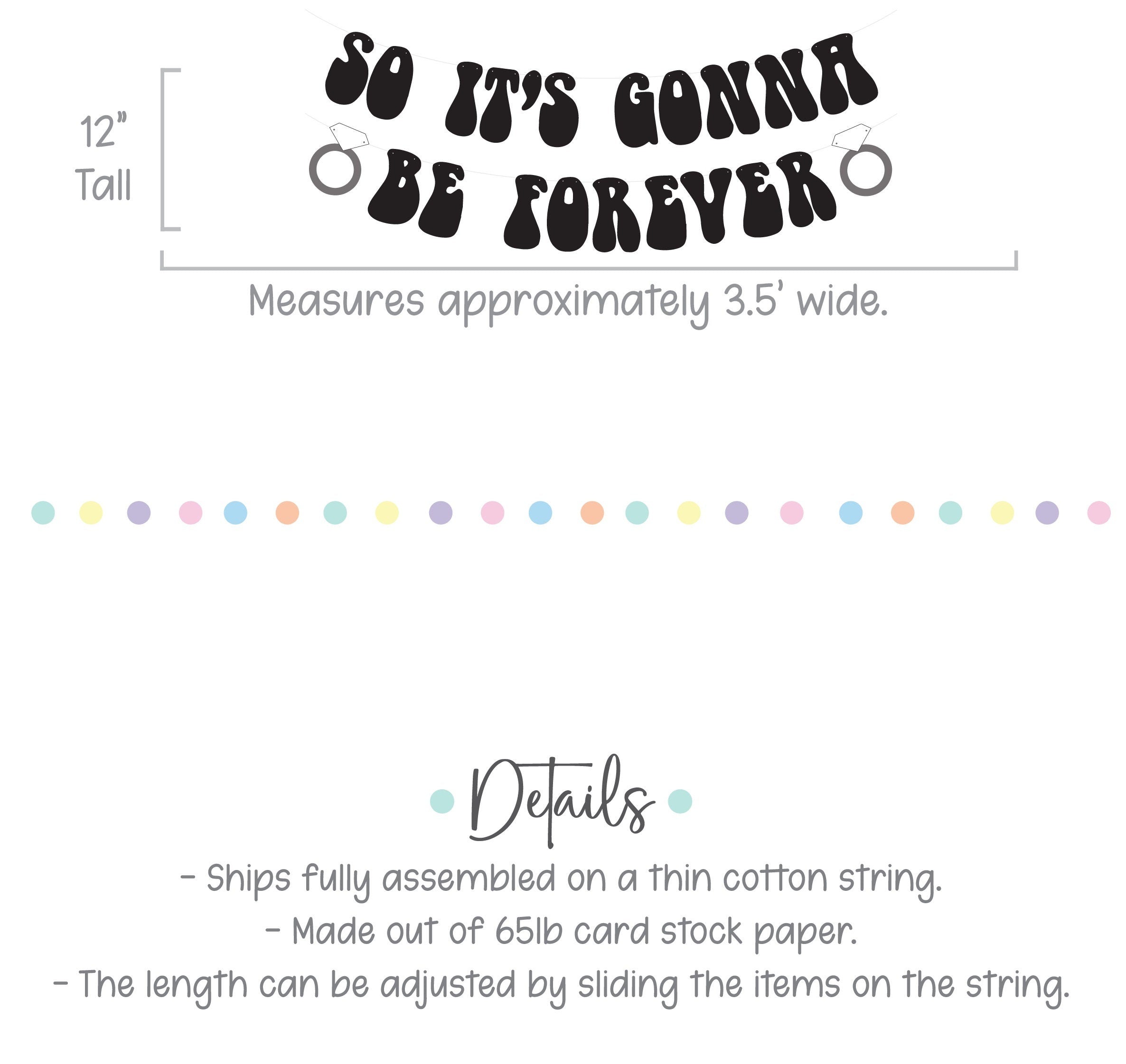 So It&#39;s Gonna Be Forever, So It&#39;s Gonna Be Forever Banner, Engagement Decorations, Bachelorette Decorations, Bridal Shower Decorations