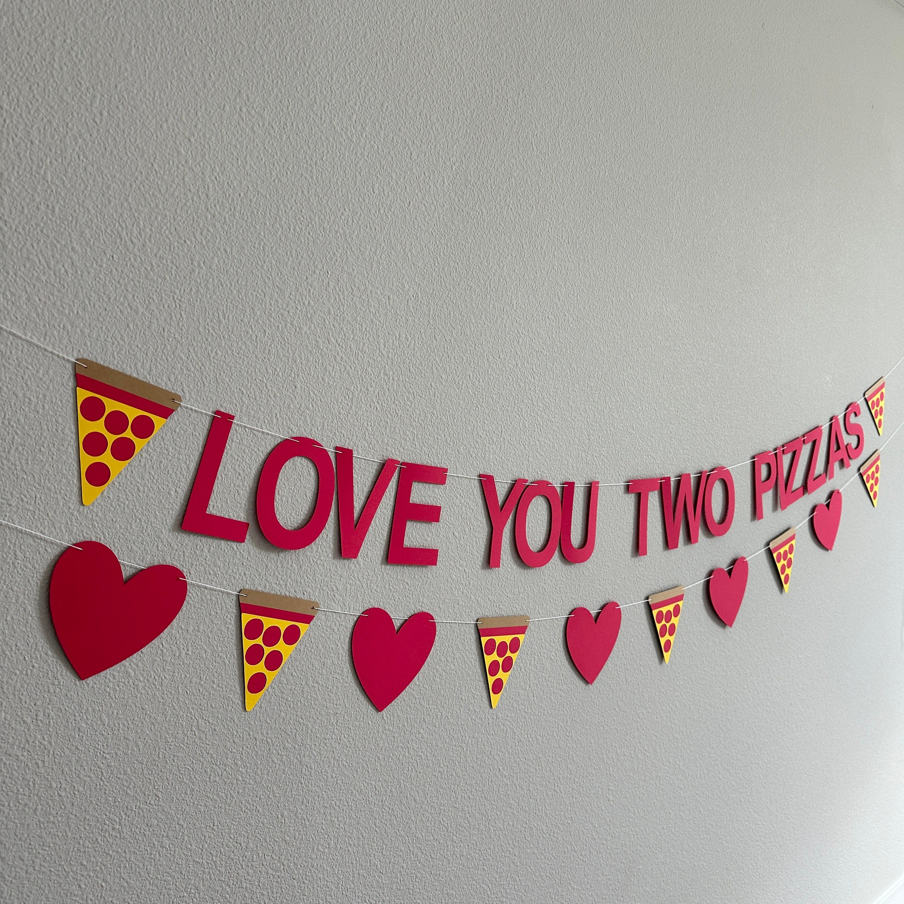Love You Two Pizzas, Love You Two Pizzas Banner, 2nd Birthday Decorations, Pizza Themed Second Birthday, Pizza Twins