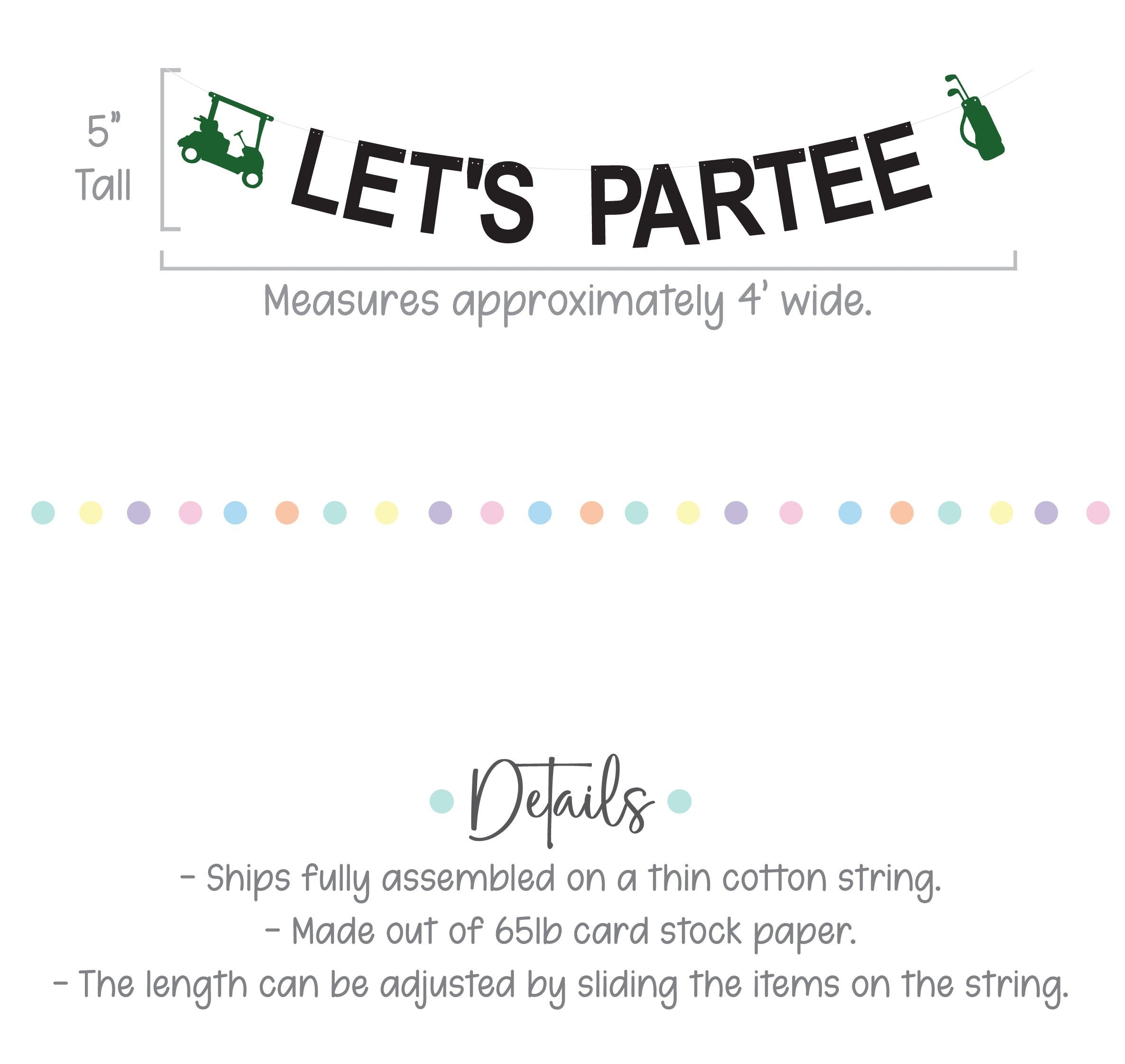 Let&#39;s ParTee, Let&#39;s Par Tee Banner, Golf Decorations, Golf Birthday Decorations, Golf Party, Golf Birthday Party