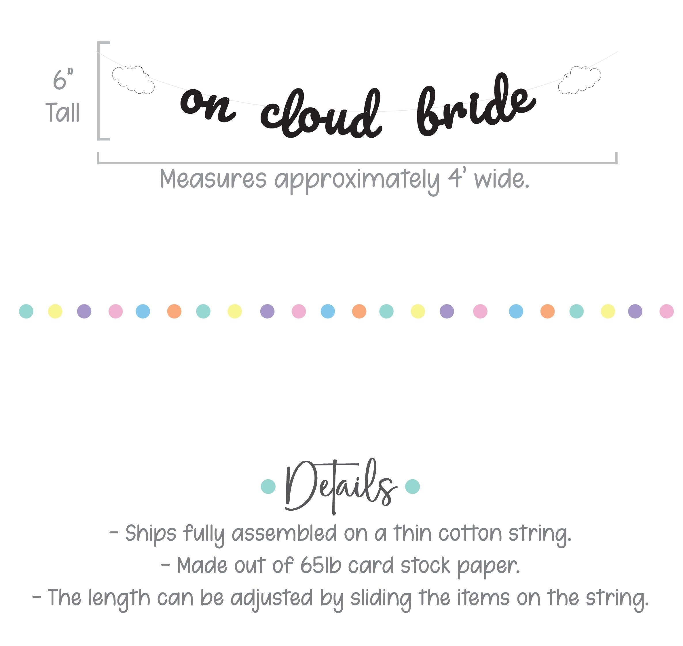 On Cloud Bride, Bride On Cloud 9 Banner, Bachelorette Banner, Engagement Banner, Engagement Party Decor, Bridal Shower