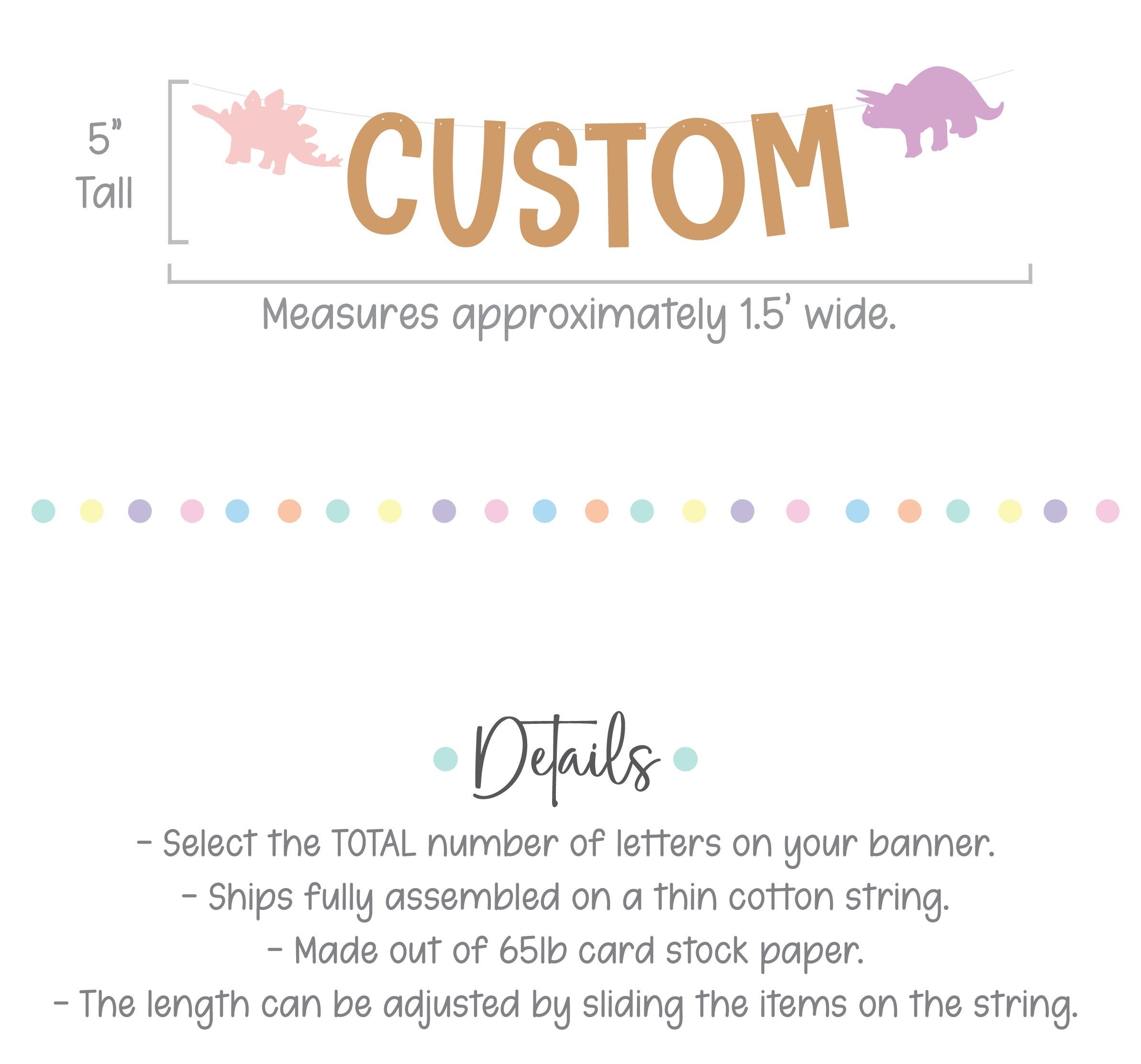 Custom Dinosaur Banner, Dinosaur Decorations, Pastel Dinosaurs, Girl&#39;s Dinosaur Party, Custom Banner, Dinosaur Theme Decorations