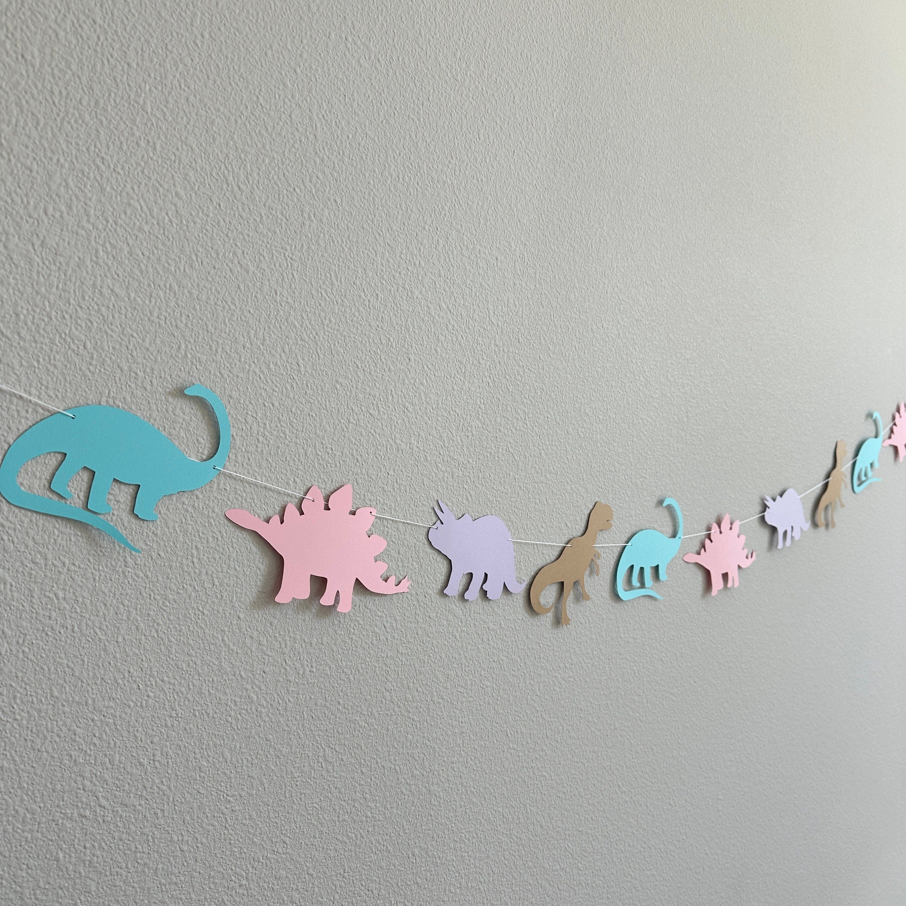 Dinosaur Garland, Dinosaur Decorations, Pastel Dinosaurs, Pink Dinosaur Decorations, Girl&#39;s Dinosaur Party Decorations