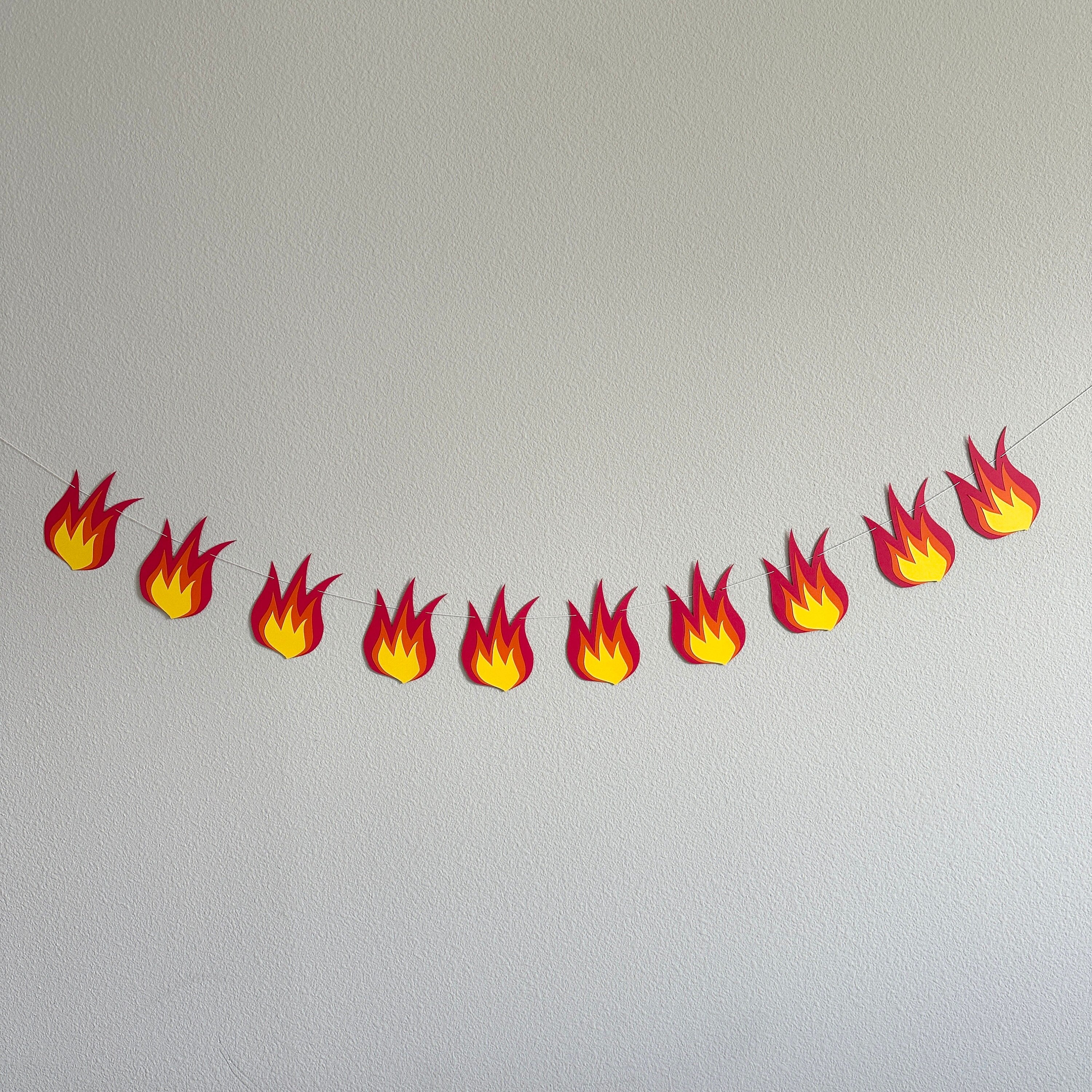 Fire Banner, Fire Party, Campfire Party, Camping Birthday, Fire Decorations, Camping Theme, Camp Birthday Party, Fire Birthday Party