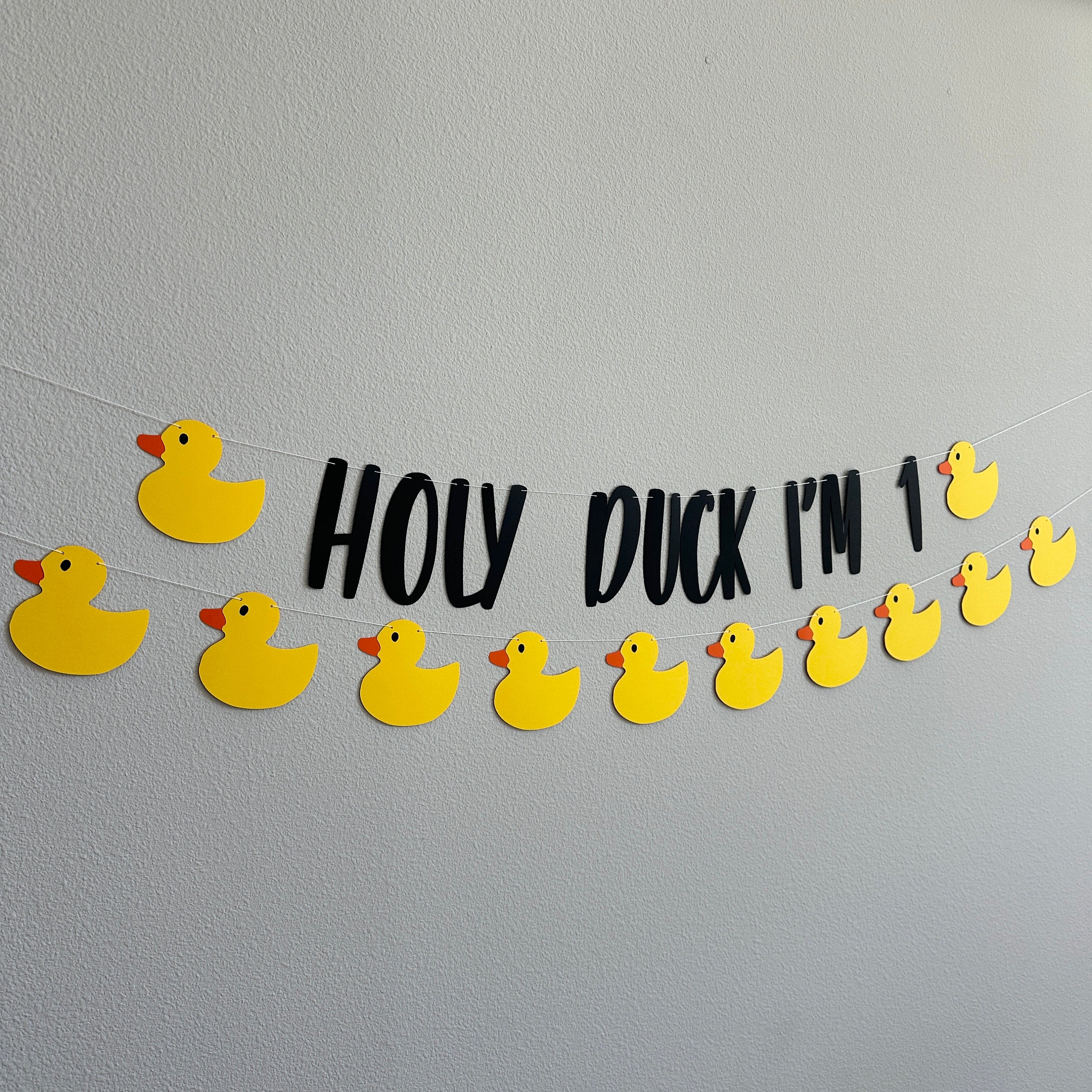 Holy Duck I&#39;m 1, Duck 1at Birthday, Duck Decorations, Duck Birthday, Duck Party, Duck Banner, Custom Duck Banner, Yellow Ducks