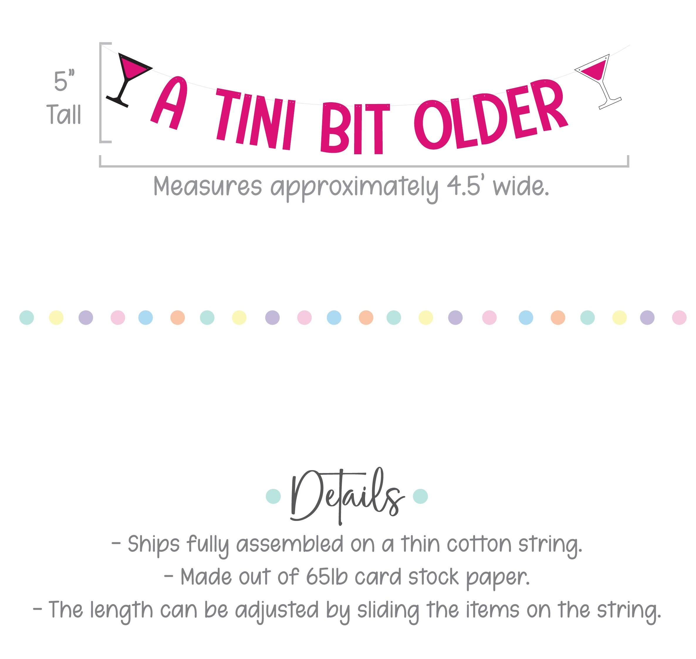 A Tini Bit Older, Martini Banner, Martini Garland, Martini Birthday, Martini Party, Martini Decor, Martini Birthday Party, Summer Banner