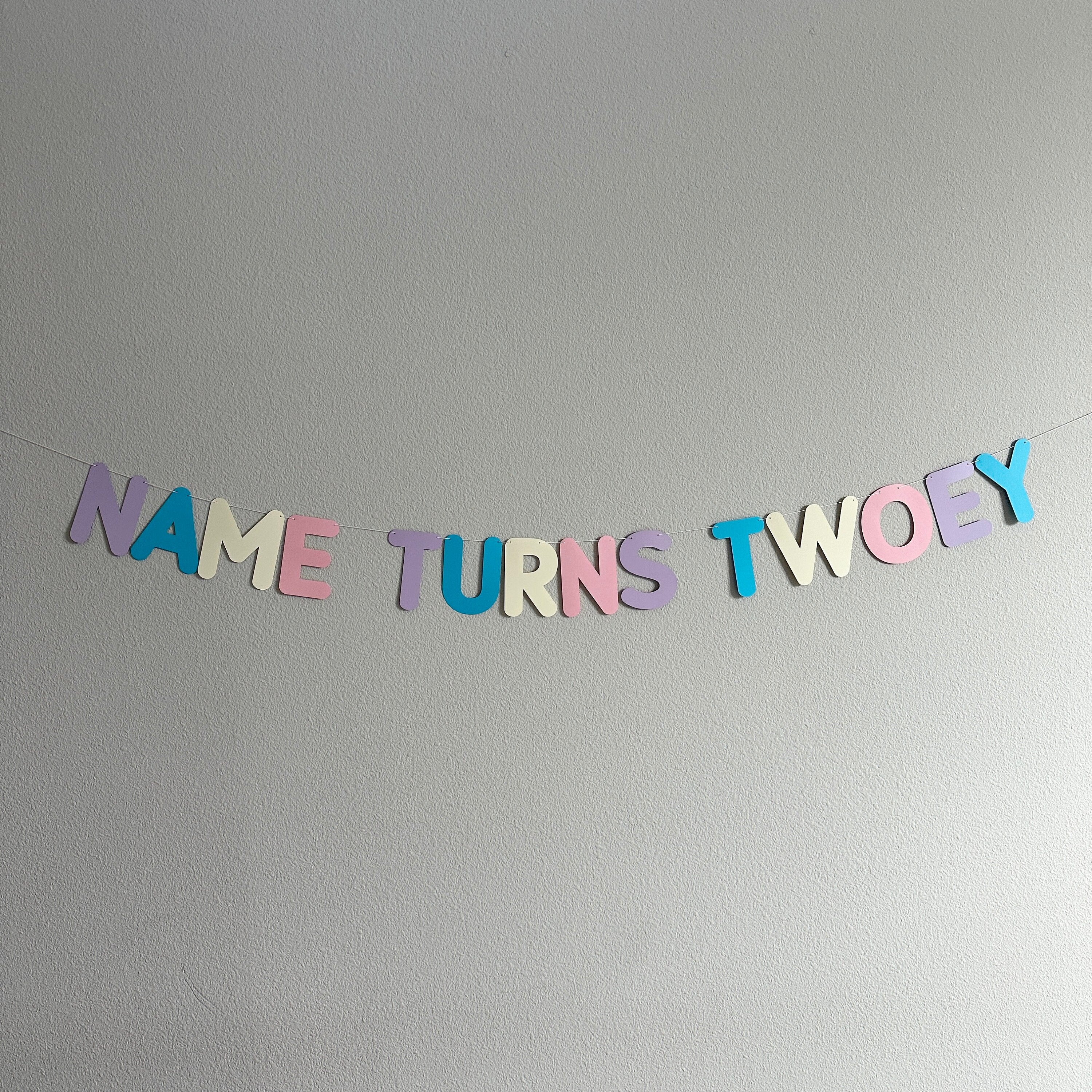 Name Turns Twoey, 2nd Birthday, Wackadoo Two, Second Birthday Decorations,