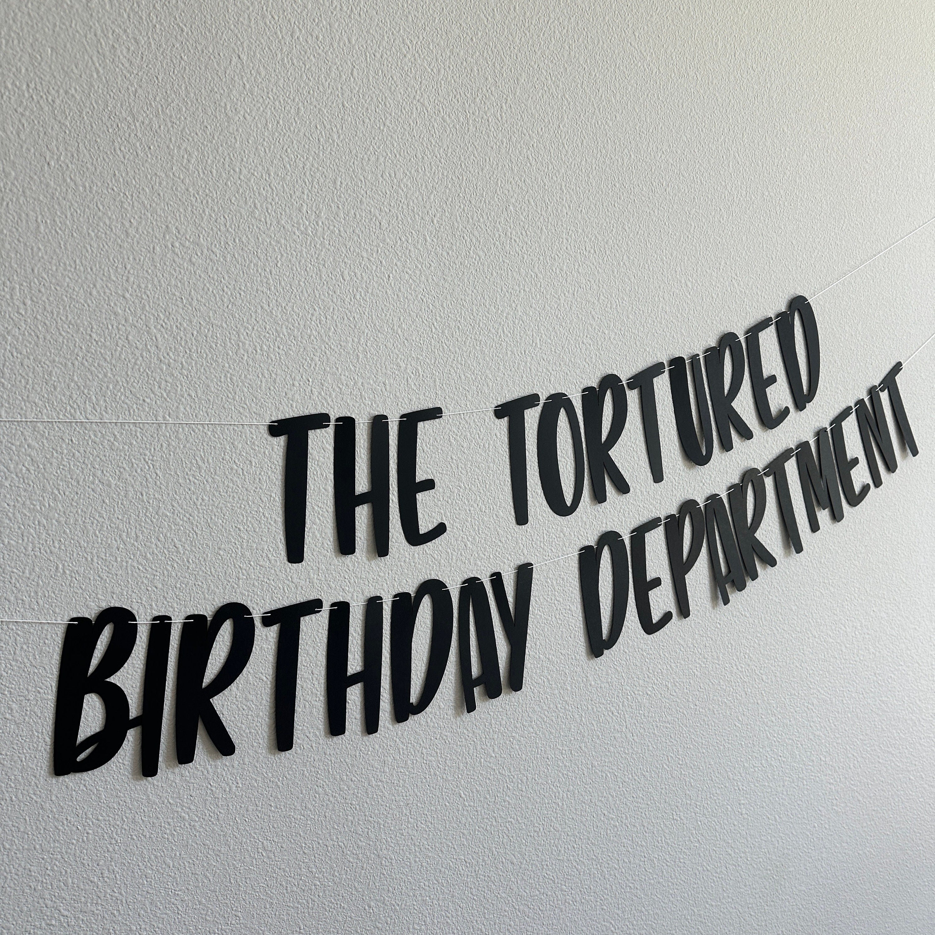 The Tortured Birthday Department, Birthday Banner, Birthday Party Decorations, Birthday Trends