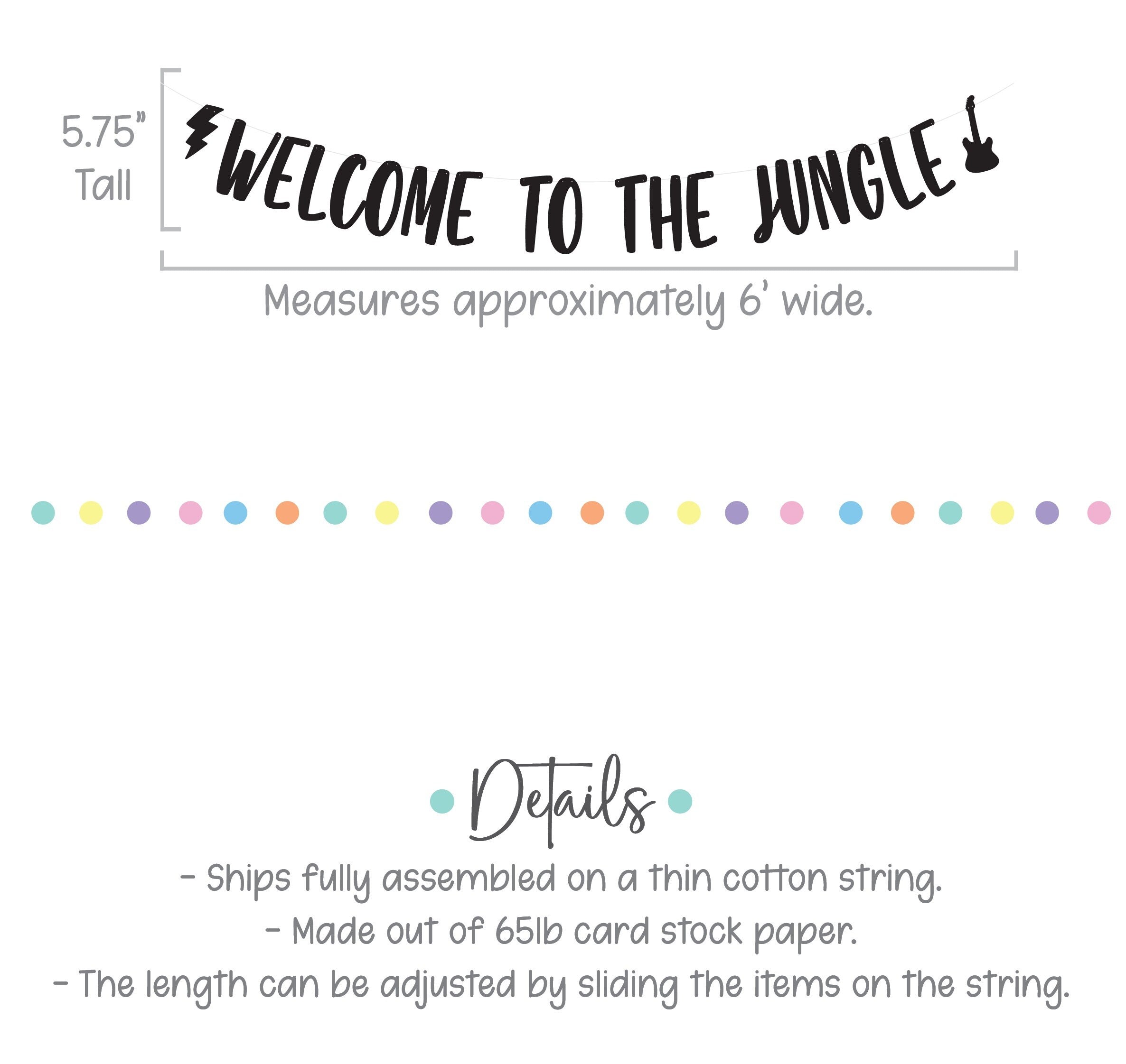 Welcome To The Jungle, Rock Themed Banner, Rock Birthday Party, Rock N Roll Decorations