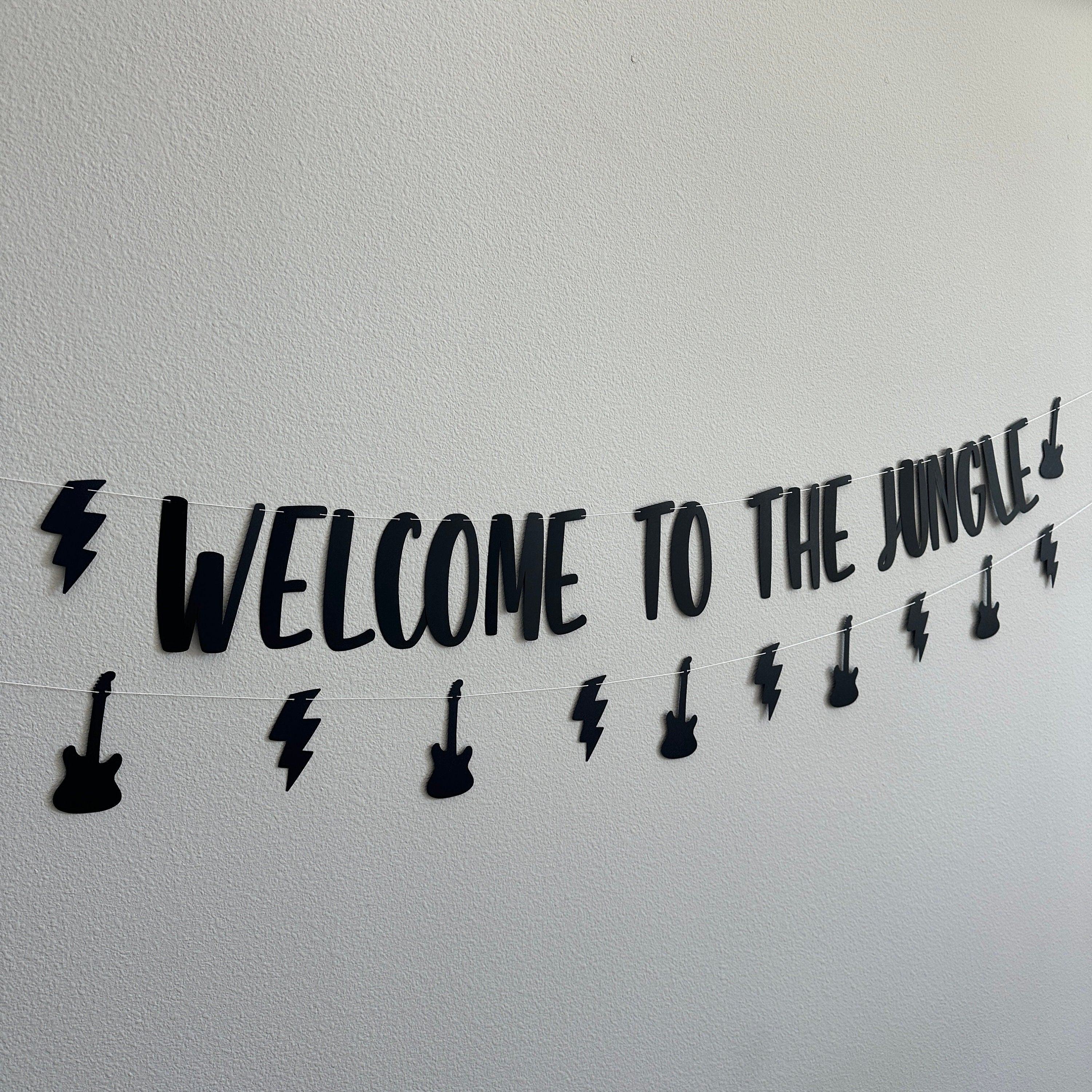 Welcome To The Jungle, Rock Themed Banner, Rock Birthday Party, Rock N Roll Decorations