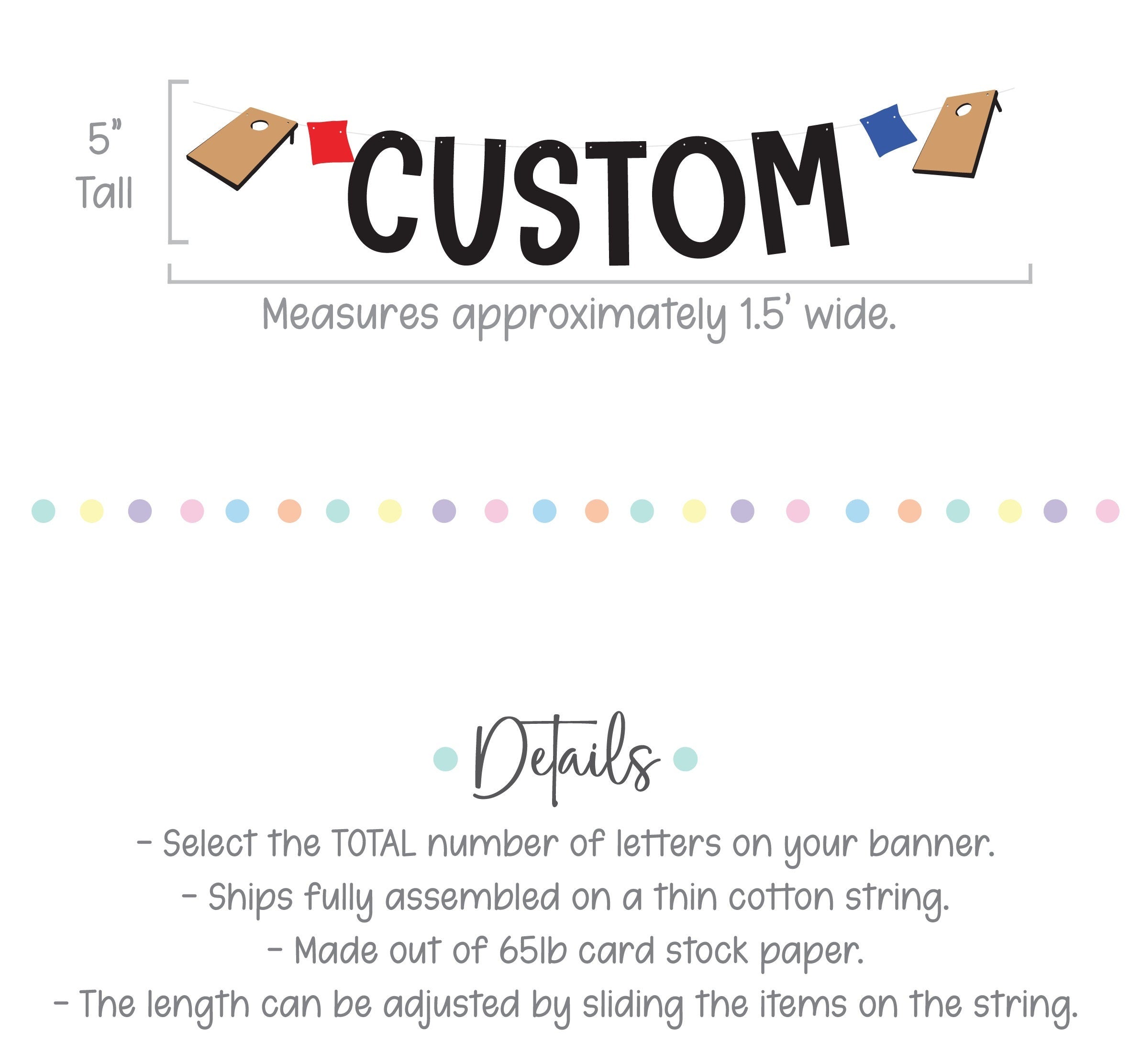 Cornhole Banner, Cornhole Garland, Cornhole Birthday, Cornhole Decoration, Summer Banner, Cornhole Competition