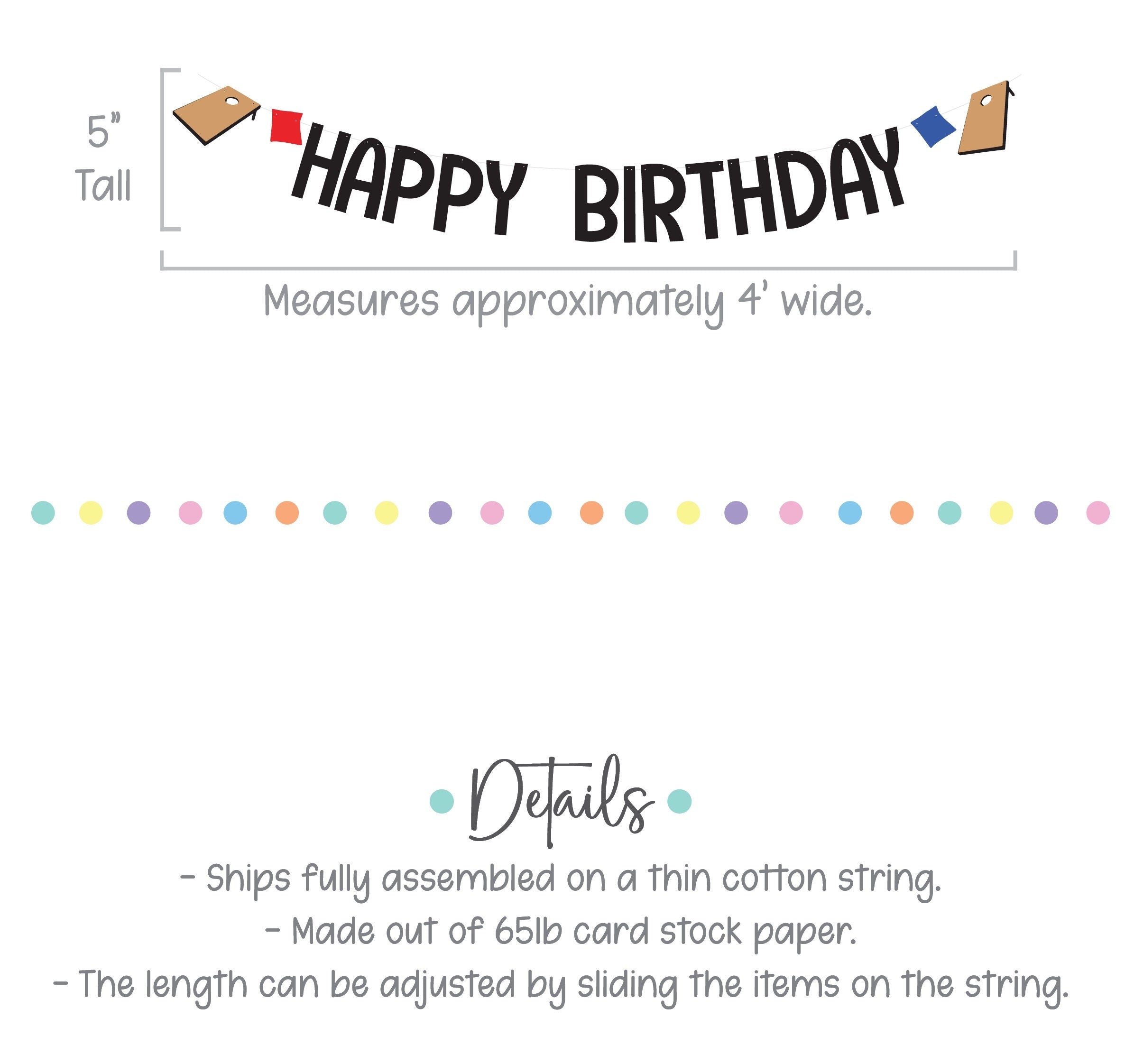 Cornhole Birthday Banner, Cornhole Banner, Cornhole Garland, Cornhole Birthday, Cornhole Decoration, Summer Banner, Cornhole Competition