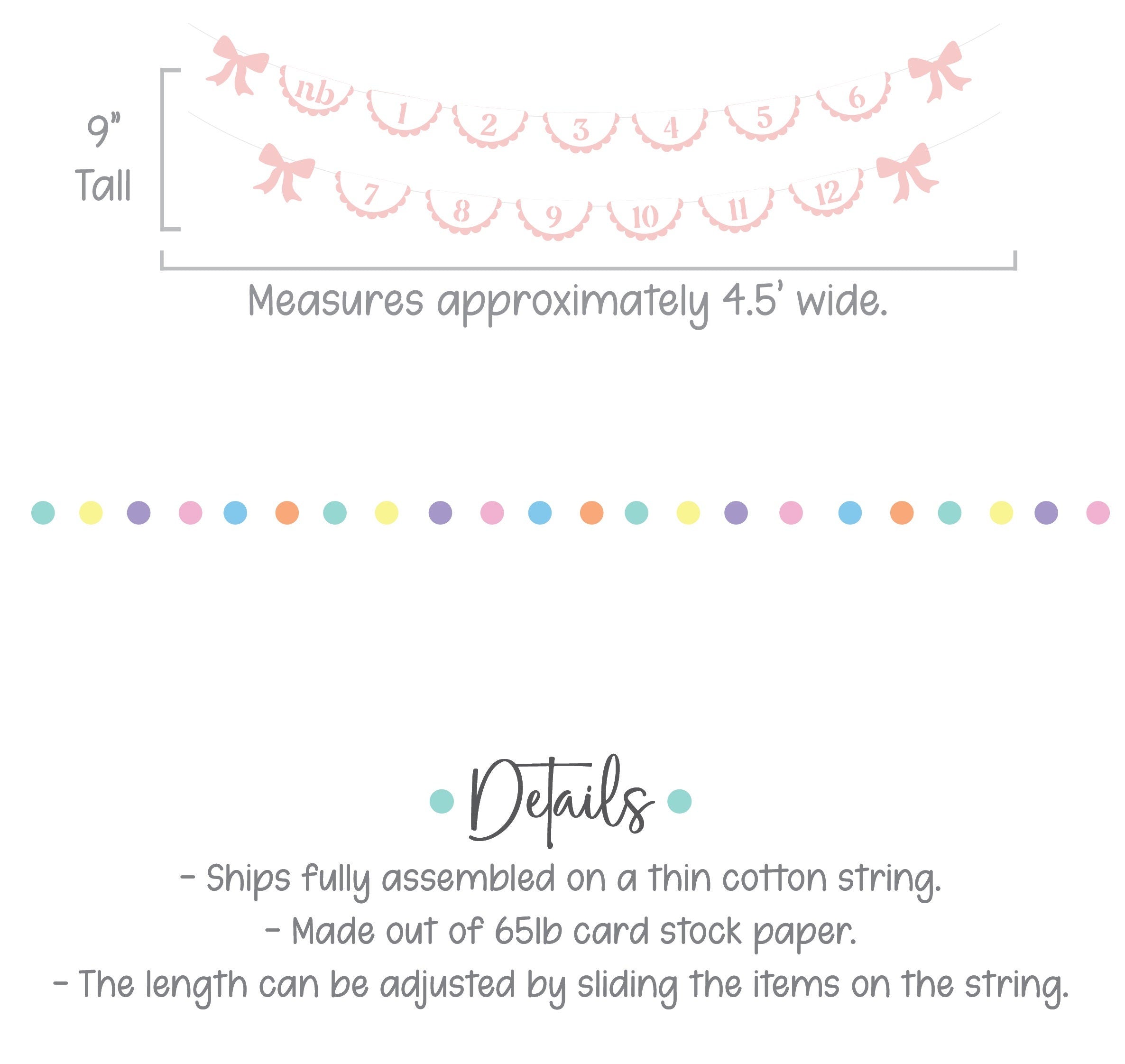 Milestones Banner, Coquette Themed Milestone, Monthly Milestones, Pink Bow Milestones, First Birthday Decorations, 1st Birthday Party