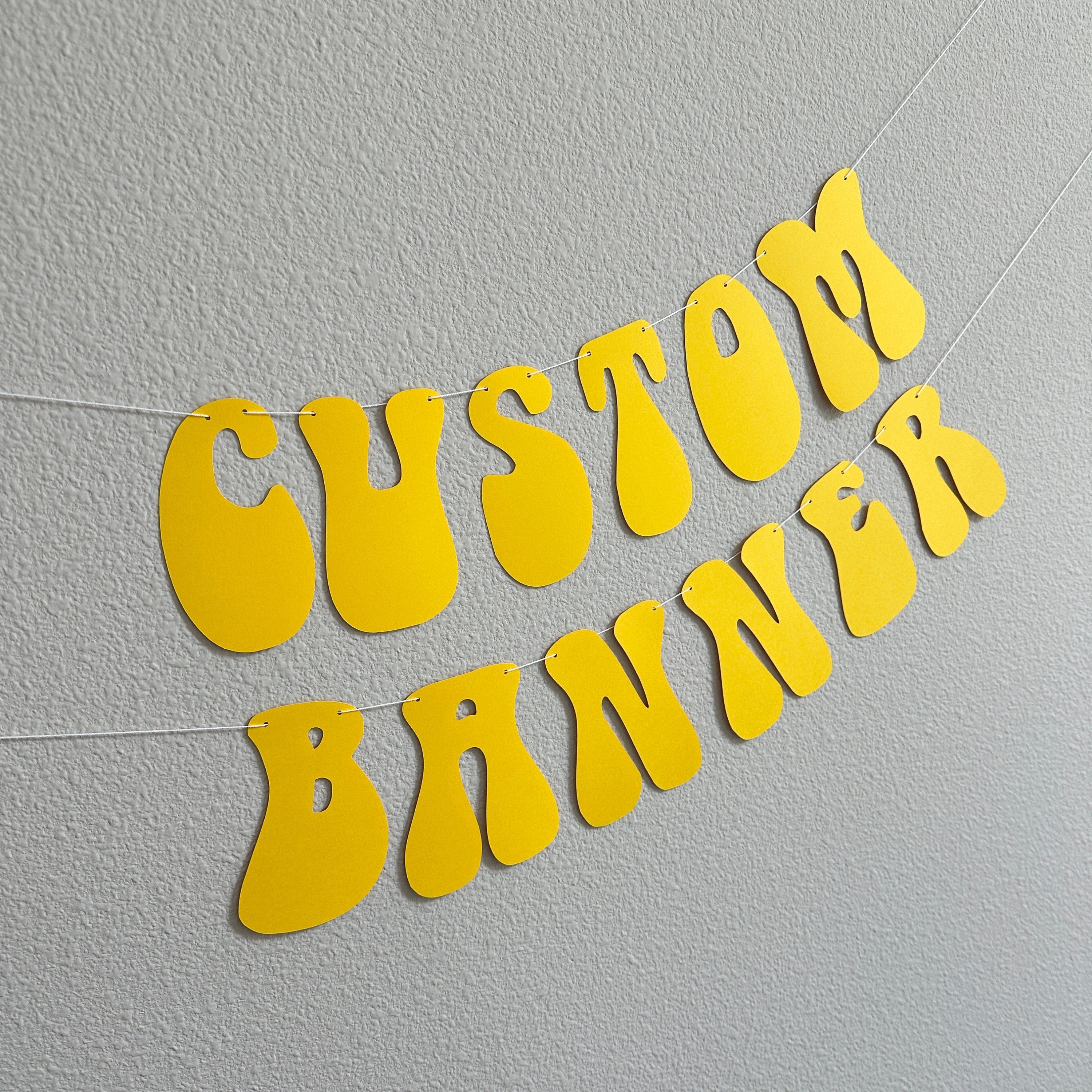 Custom Yellow Banner, Yellow Party, Yellow Decorations, Yellow Birthday Decorations, Custom Banner, Custom Retro Banner, Retro Theme