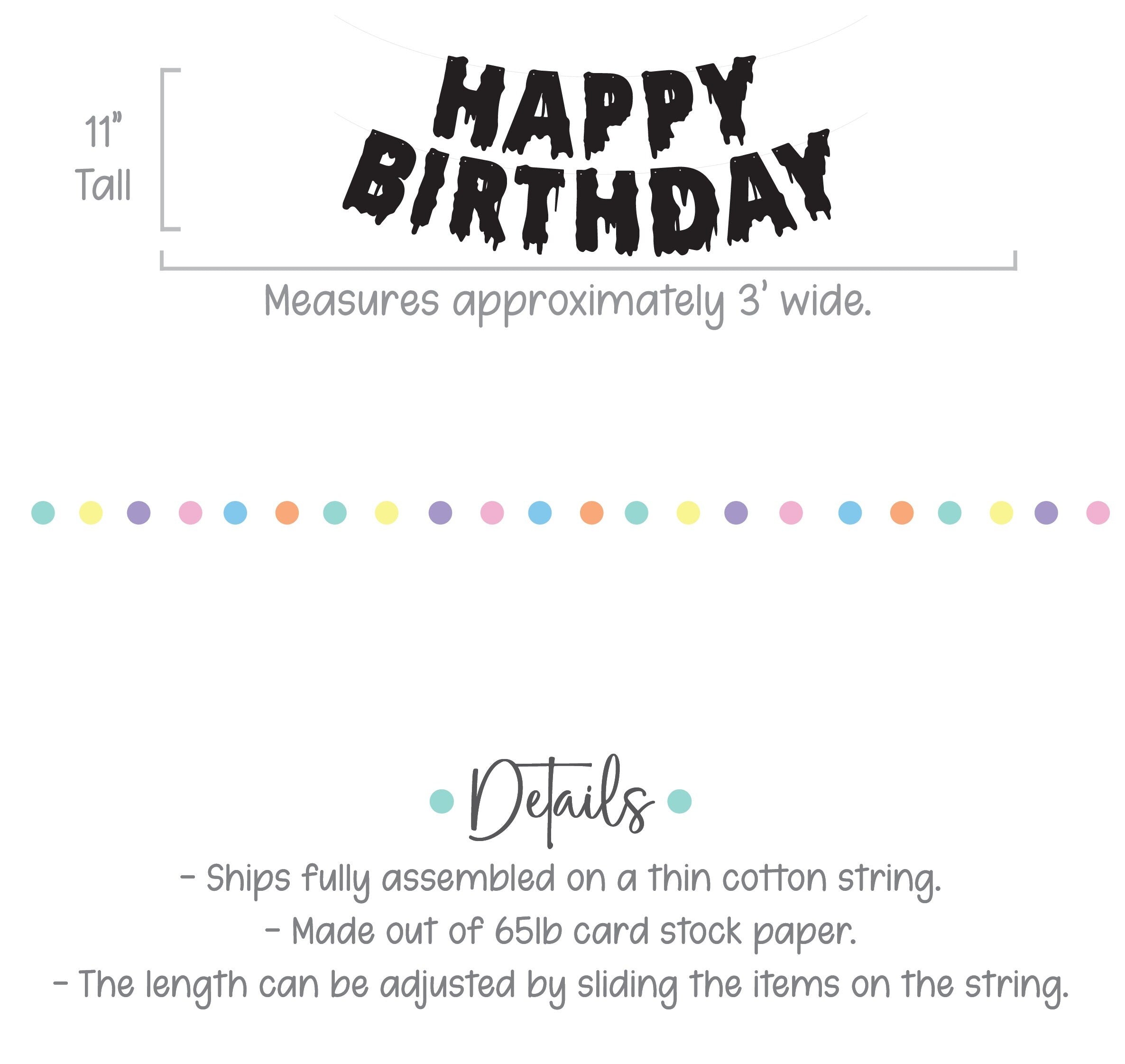 Happy Birthday, Halloween Birthday Banner, Spooky Birthday Banner, Halloween Theme, Halloween Themed Birthday, Halloween Party