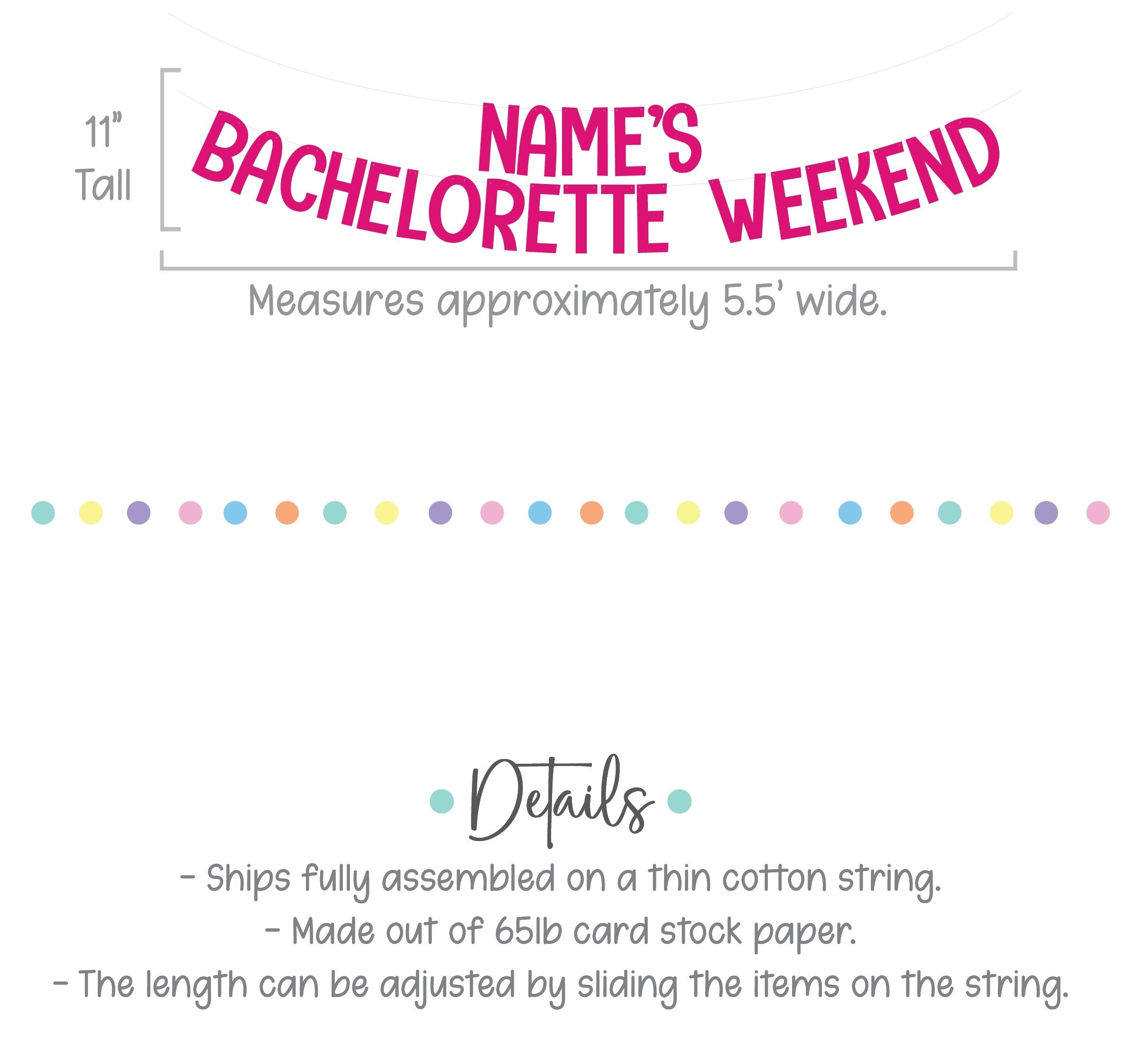 Custom Bachelorette Party Banner, Bach Weekend Sign, Personalized Backdrop Decor Customized, Destination Bachelorette Decorations
