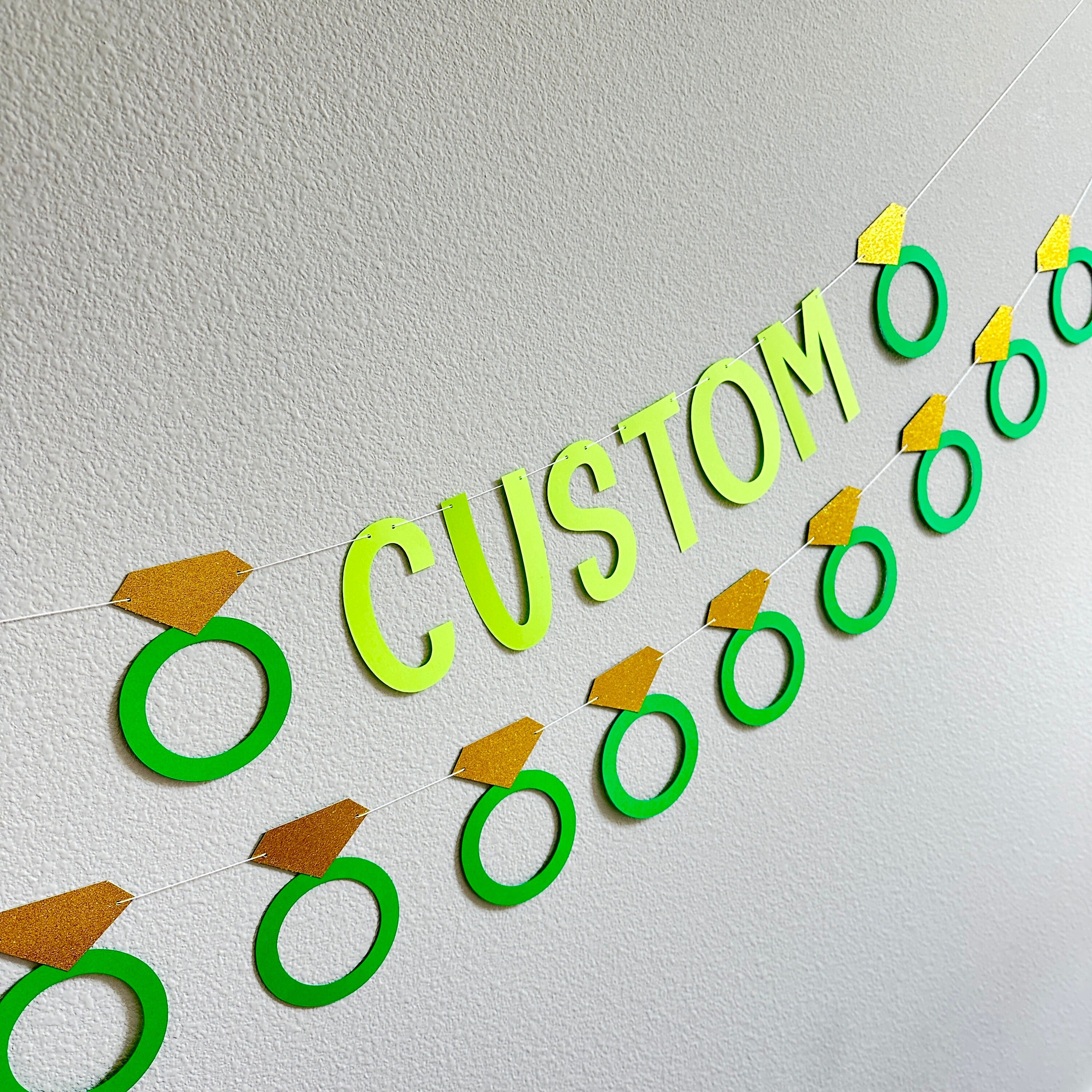Custom Engagement Banner, Engagement Decorations, Green Engagement Party Decorations