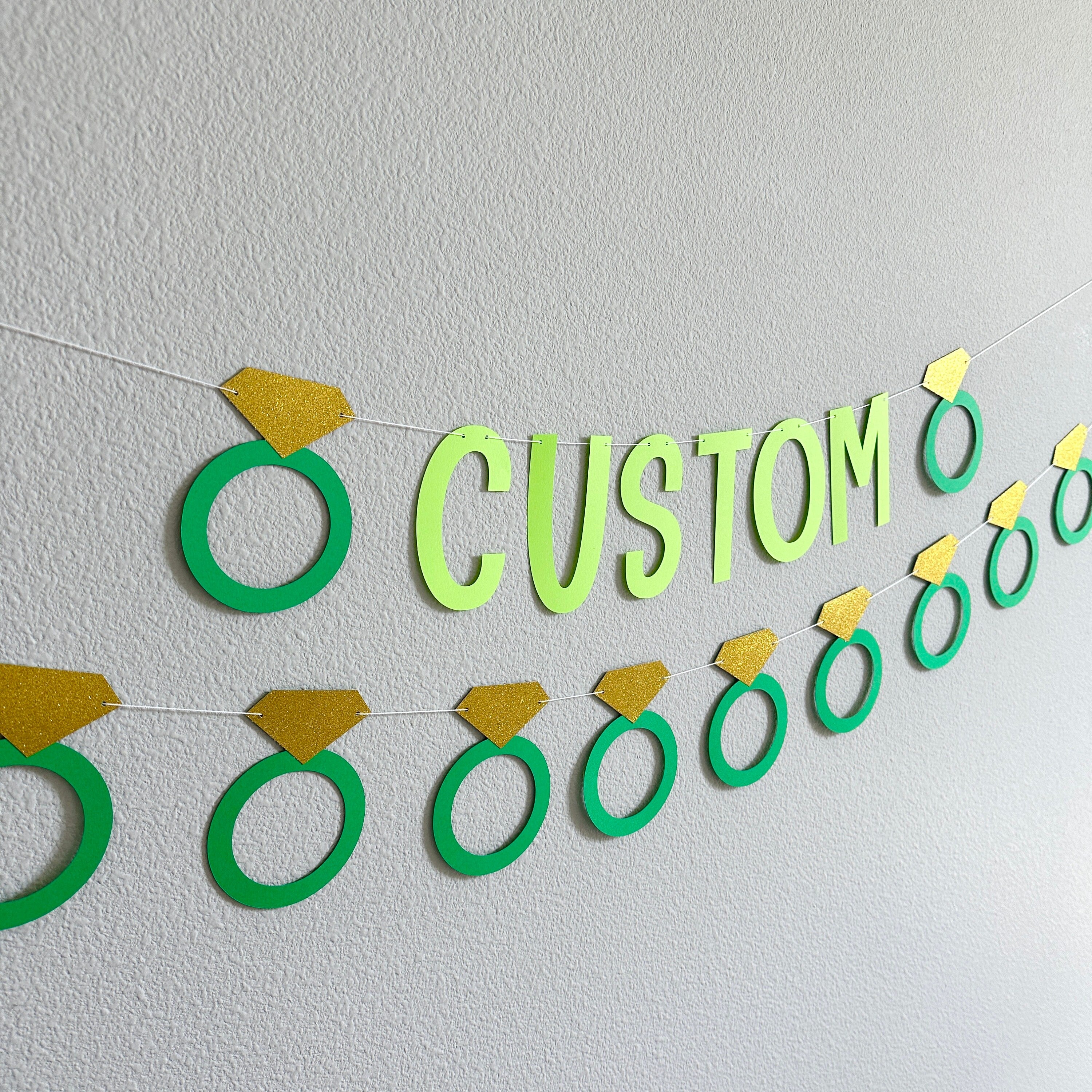 Custom Engagement Banner, Engagement Decorations, Green Engagement Party Decorations