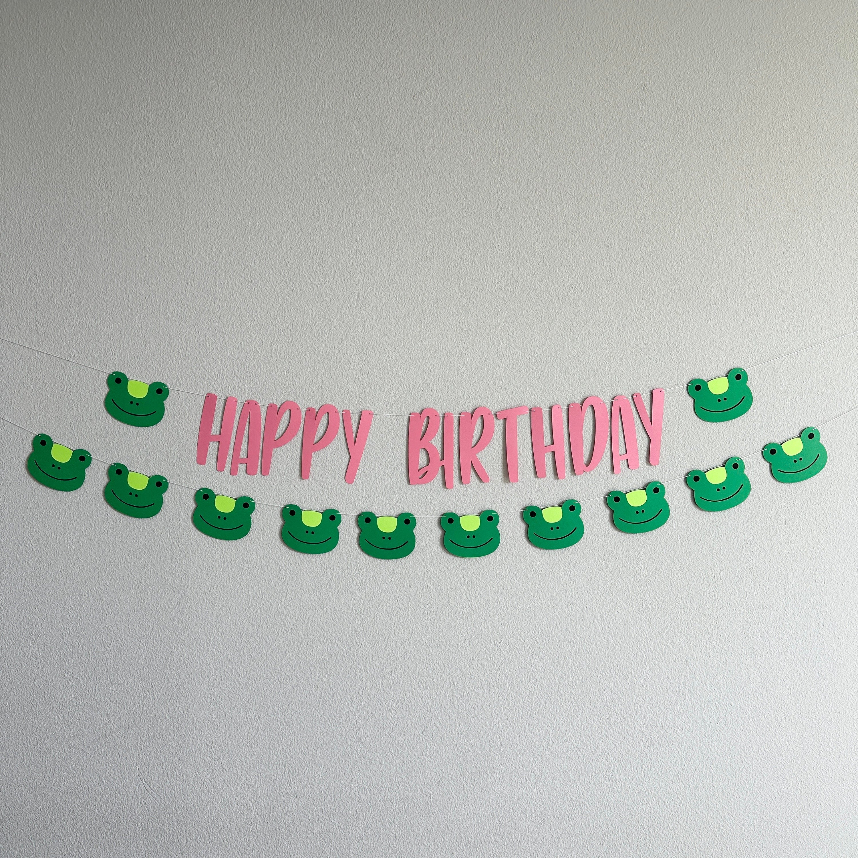 Frog Garland, Frog Banner, Frog Decor, Cute Frog Decorations, Pink Frog Banner, Frogs, Frog Birthday Party Decorations