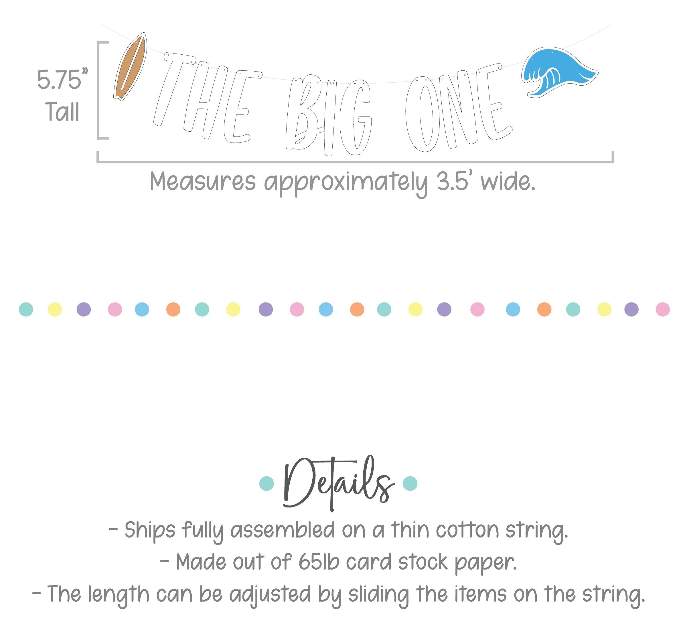 The Big One, 1st Birthday Party Decorations, Surfing 1st Birthday Banner, First Birthday Banner, Surf Themed Birthday Banner