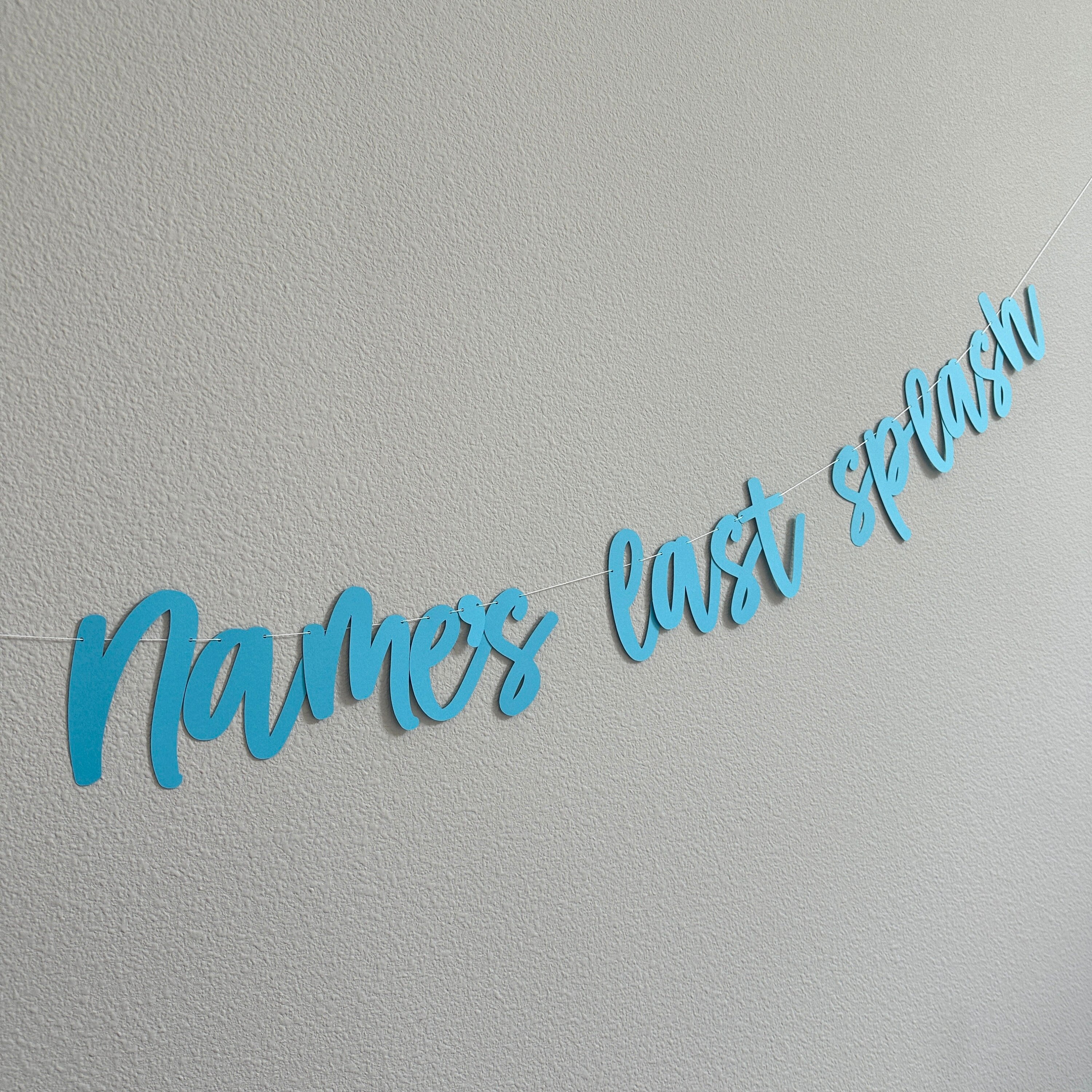 Name&#39;s Last Splash, Bachelorette Banner, Bachelorette Decorations, Holographic Decorations, My Last Splash Banner