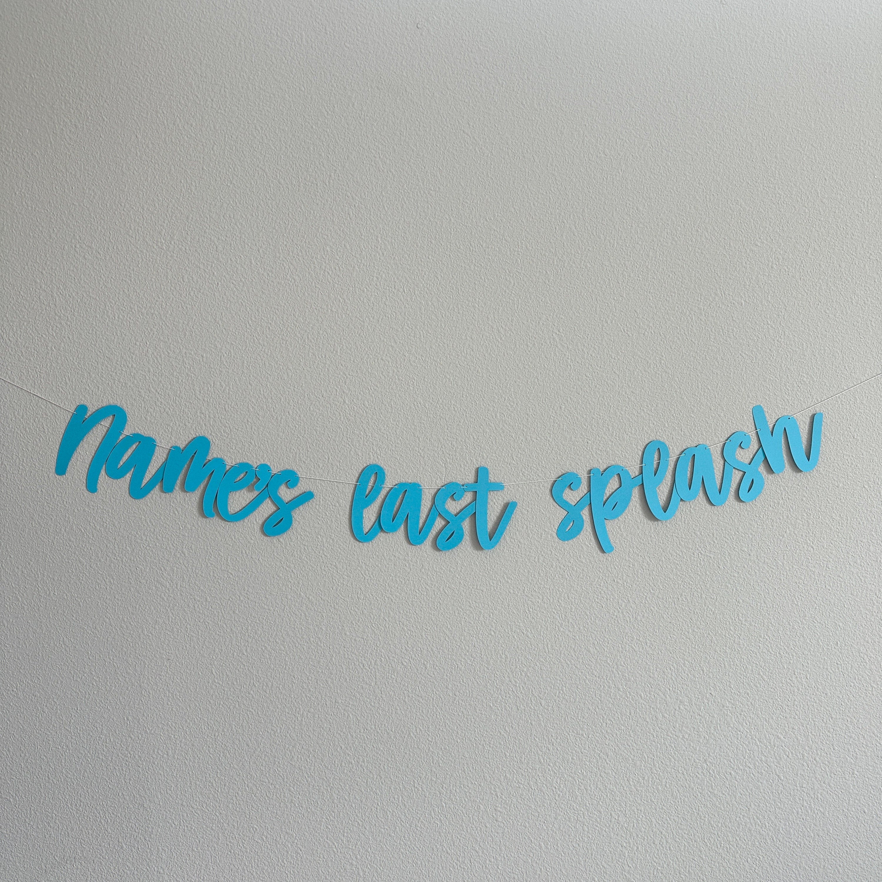 Name&#39;s Last Splash, Bachelorette Banner, Bachelorette Decorations, Holographic Decorations, My Last Splash Banner