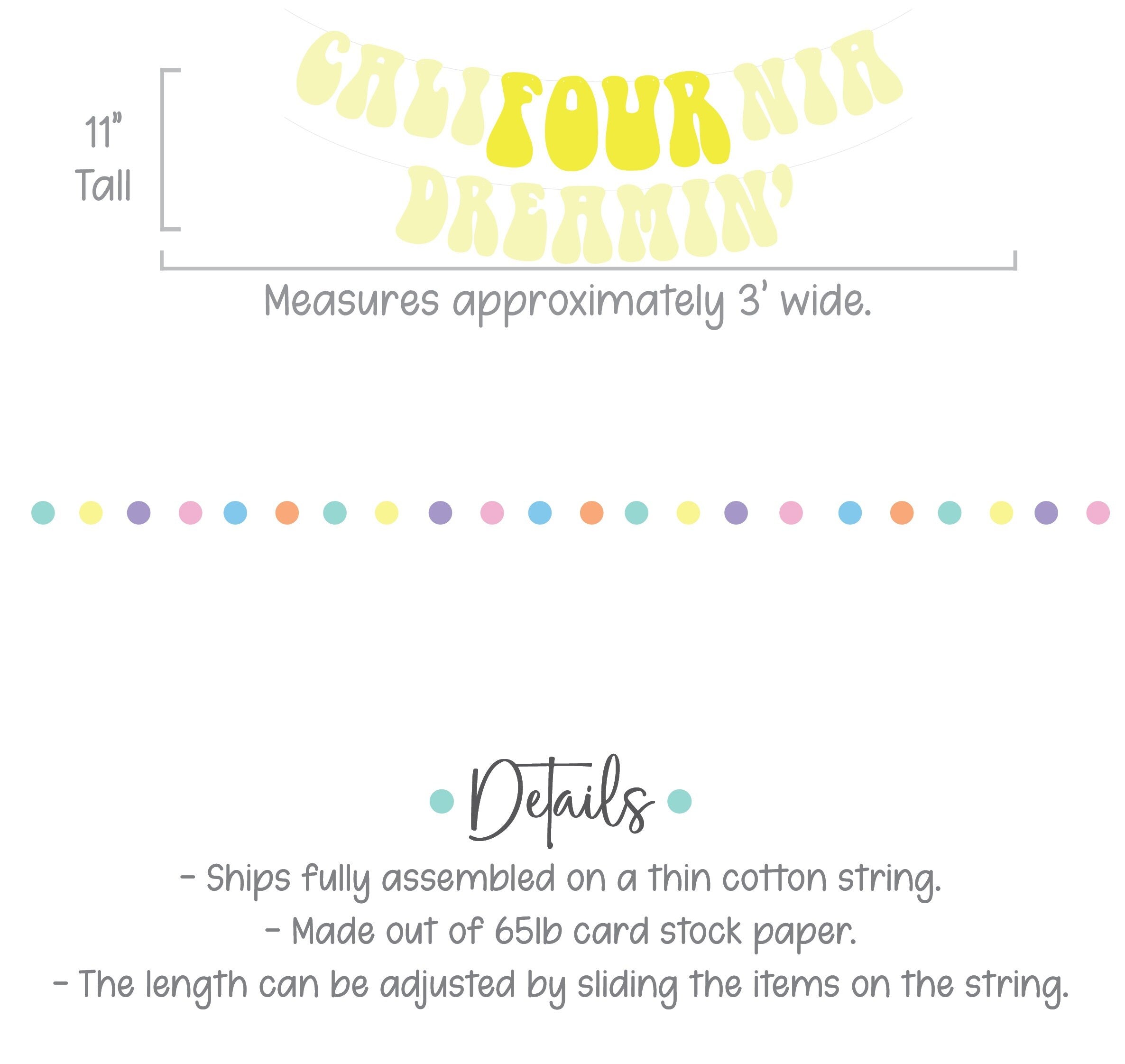 4th Birthday Banner Summer Theme | Califournia Dreamin Birthday | Fourth Birthday Decorations | Summer Party Banner | Girl Birthday Decor