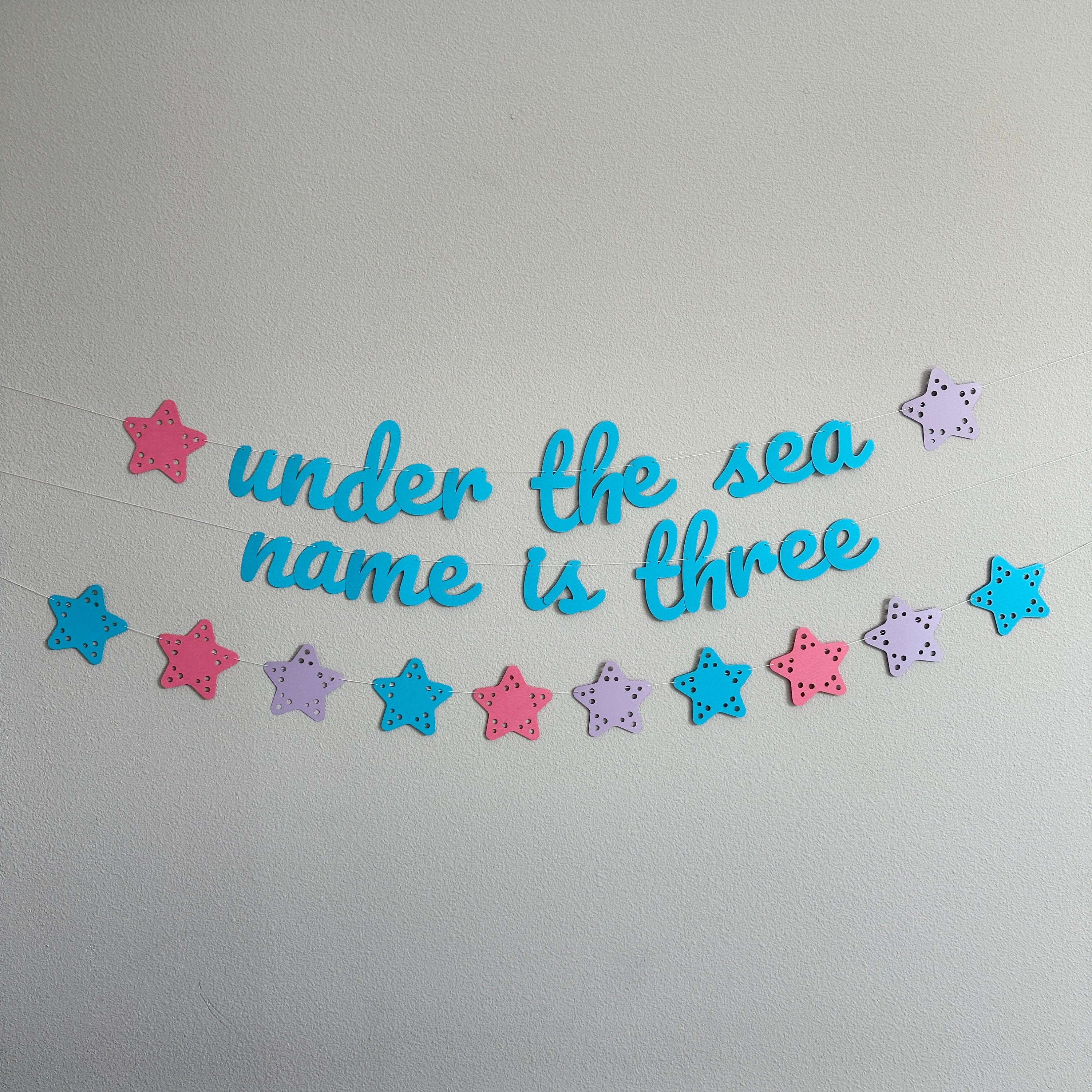 Under The Sea Name Is Three, Ocean Themed 3rd Birthday, 3rd Birthday Decorations, Under The Sea Birthday Party Decorations