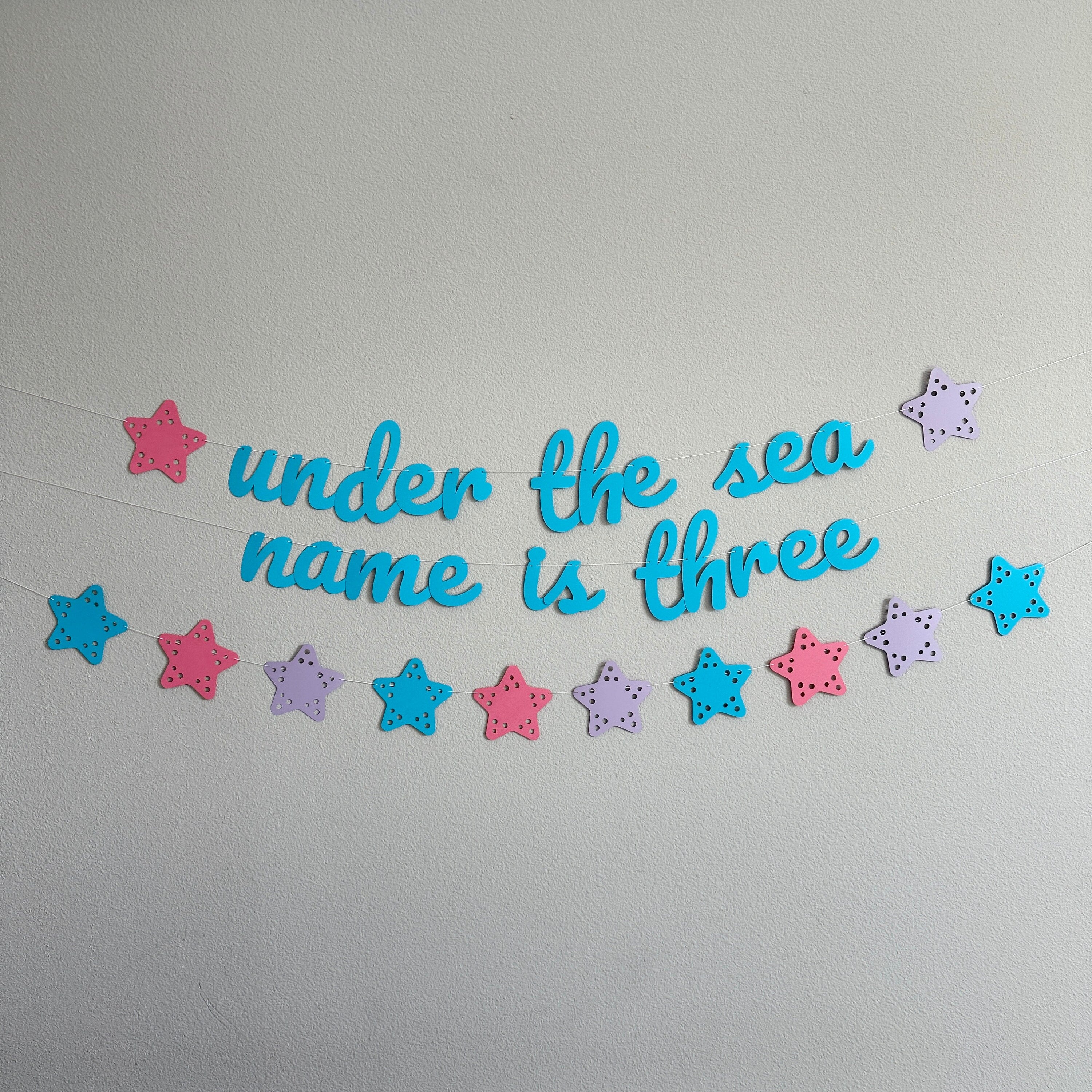 Under The Sea Name Is Three, Ocean Themed 3rd Birthday, 3rd Birthday Decorations, Under The Sea Birthday Party Decorations