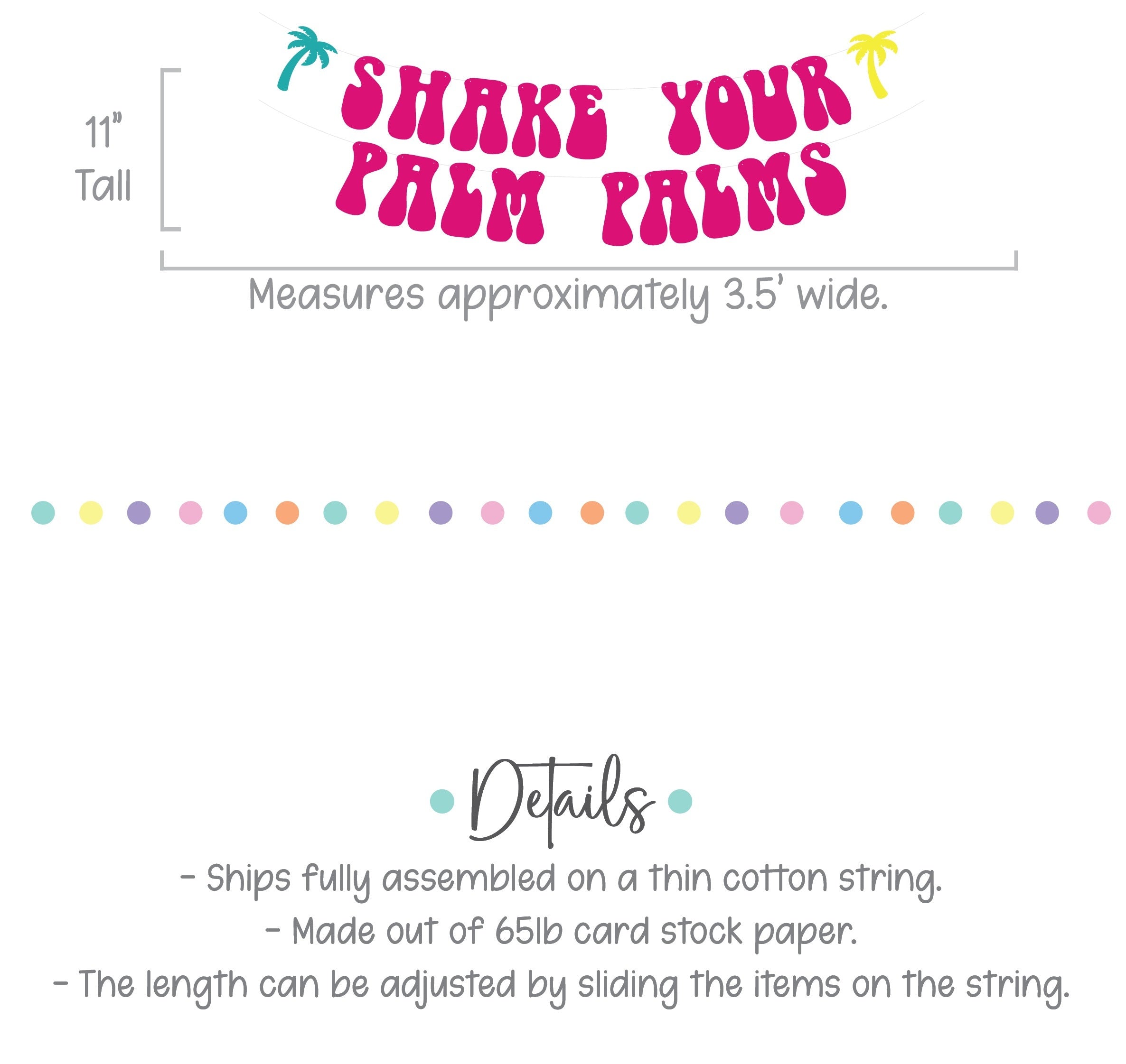 Shake Your Palm Palms, Palm Springs Bachelorette, Bachelorette Decorations, Beach Bach, Topical Party Decorations