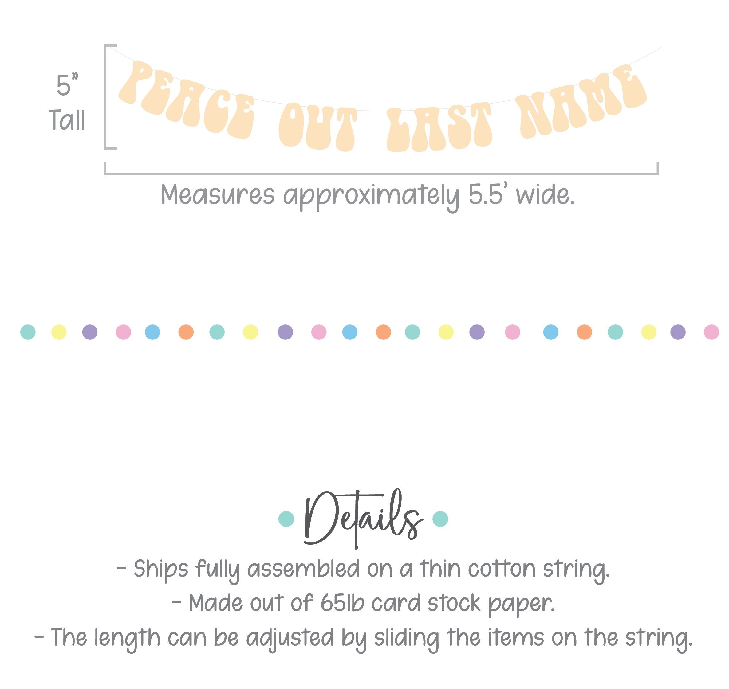 Peace Out Last Name, Retro Bridal Shower Banner, Retro Bachelorette Party Decorations, Peace Out Maiden Name