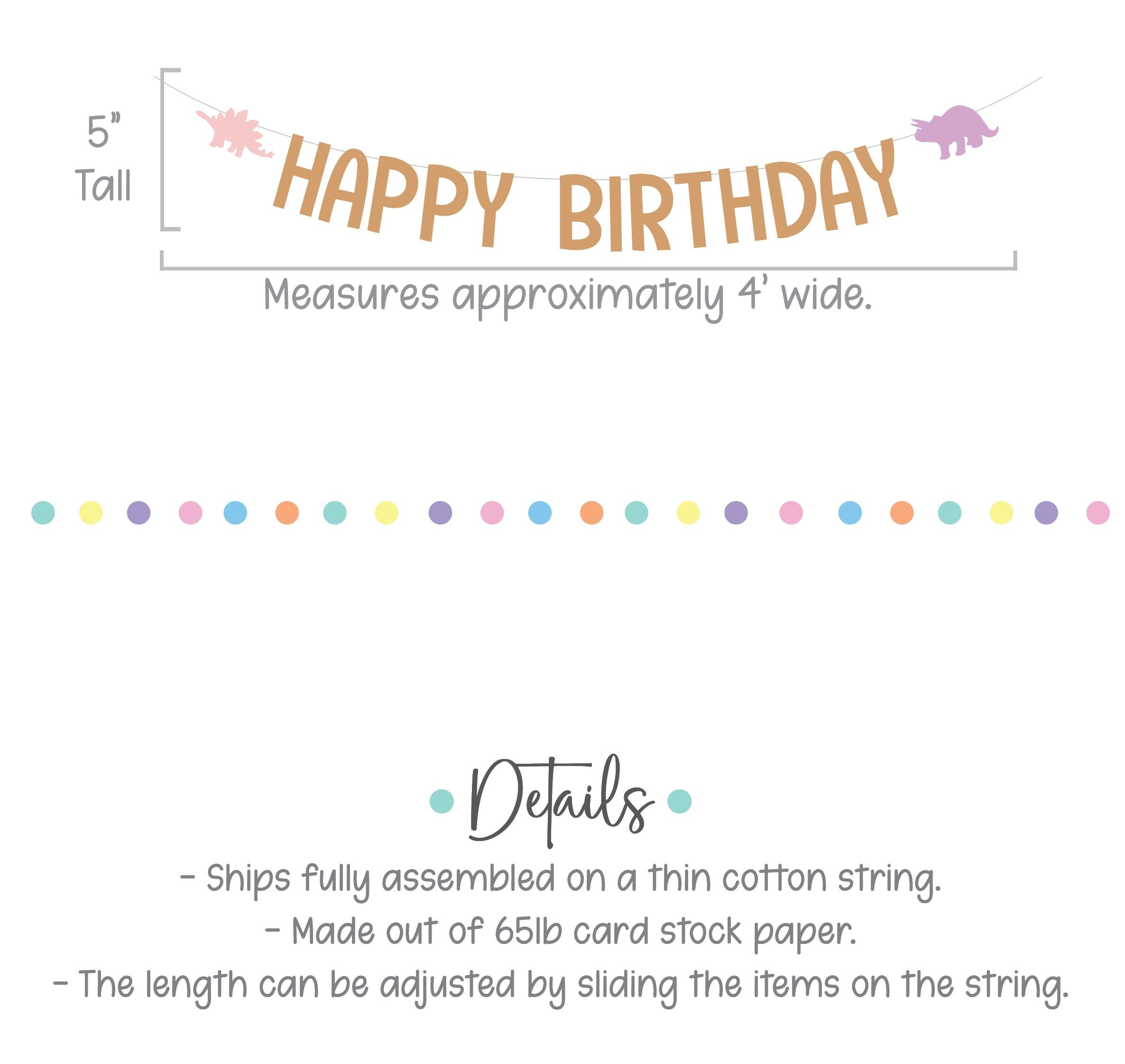 Dinosaur Birthday, Dinosaur Happy Birthday Banner, Pink Dinosaur, Girl&#39;s Birthday Ideas