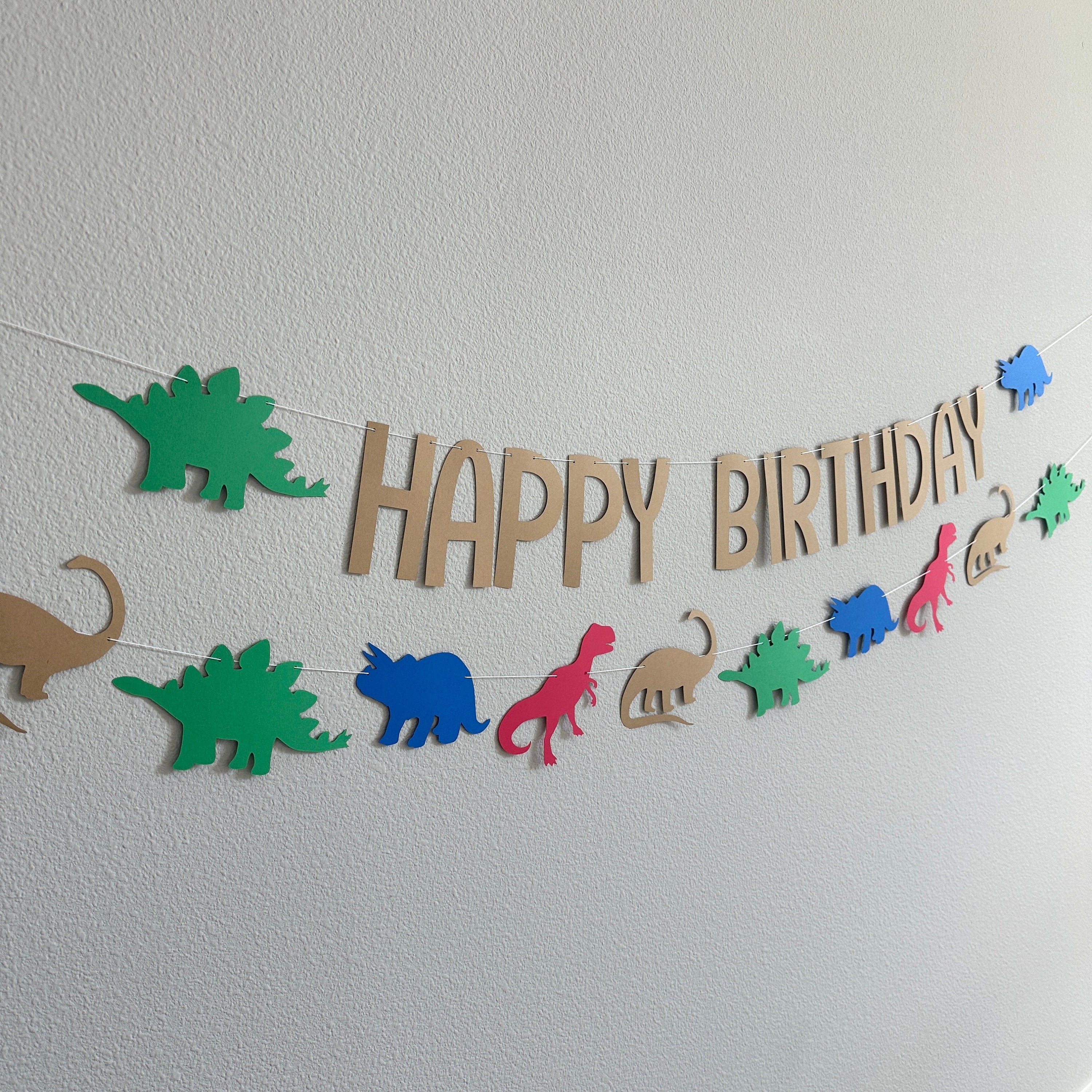 Dinosaur Birthday, Dinosaur Happy Birthday Banner, Boy Birthday Ideas, Dinosaur Decorations, Dinosaur Theme