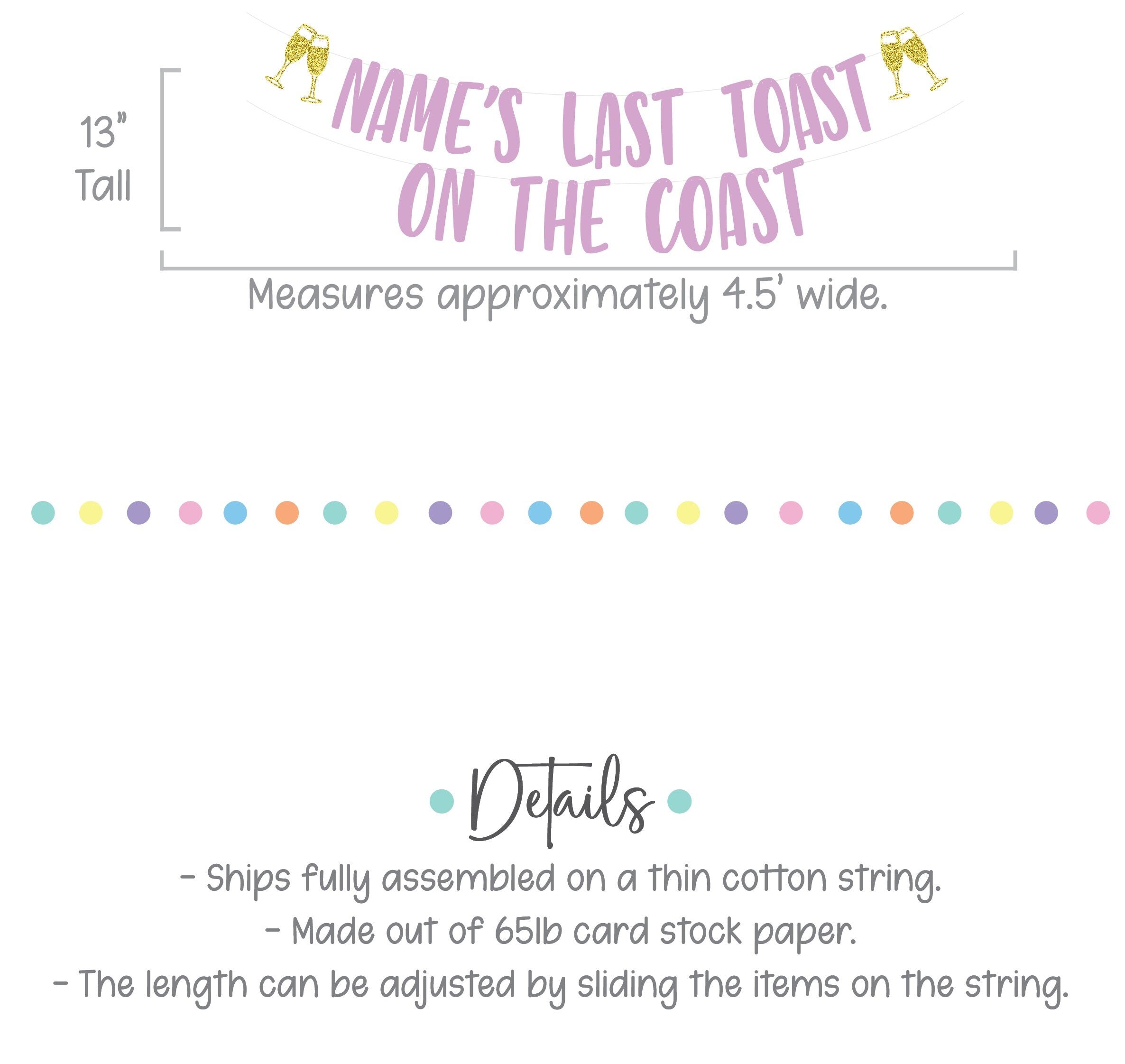 Last Toast On The Coast, Coastal Bachelorette, Beach Bachelorette, Bachelorette Decorations, California Bachelorette, Best Bachelorette