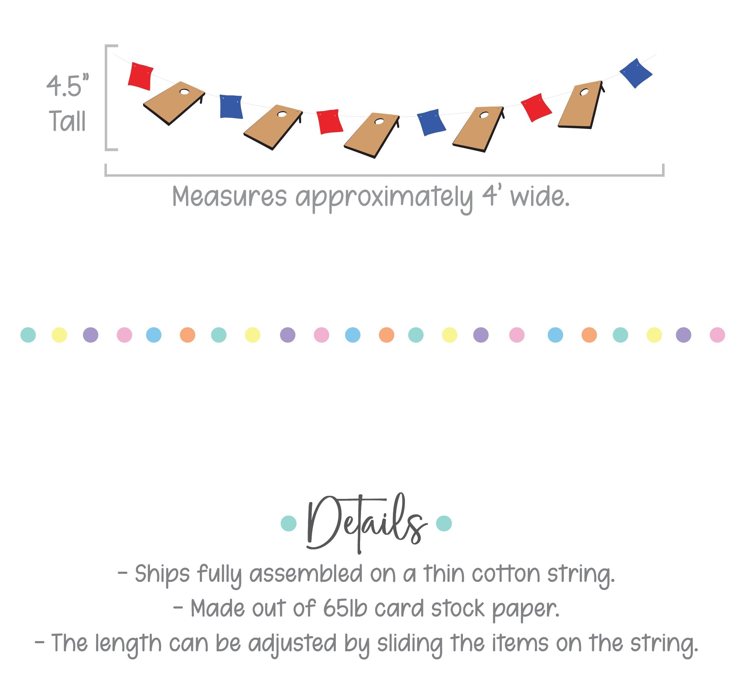 Custom Cornhole Banner, Cornhole Garland, Cornhole Birthday, Cornhole Decoration, Summer Banner, Cornhole Competition