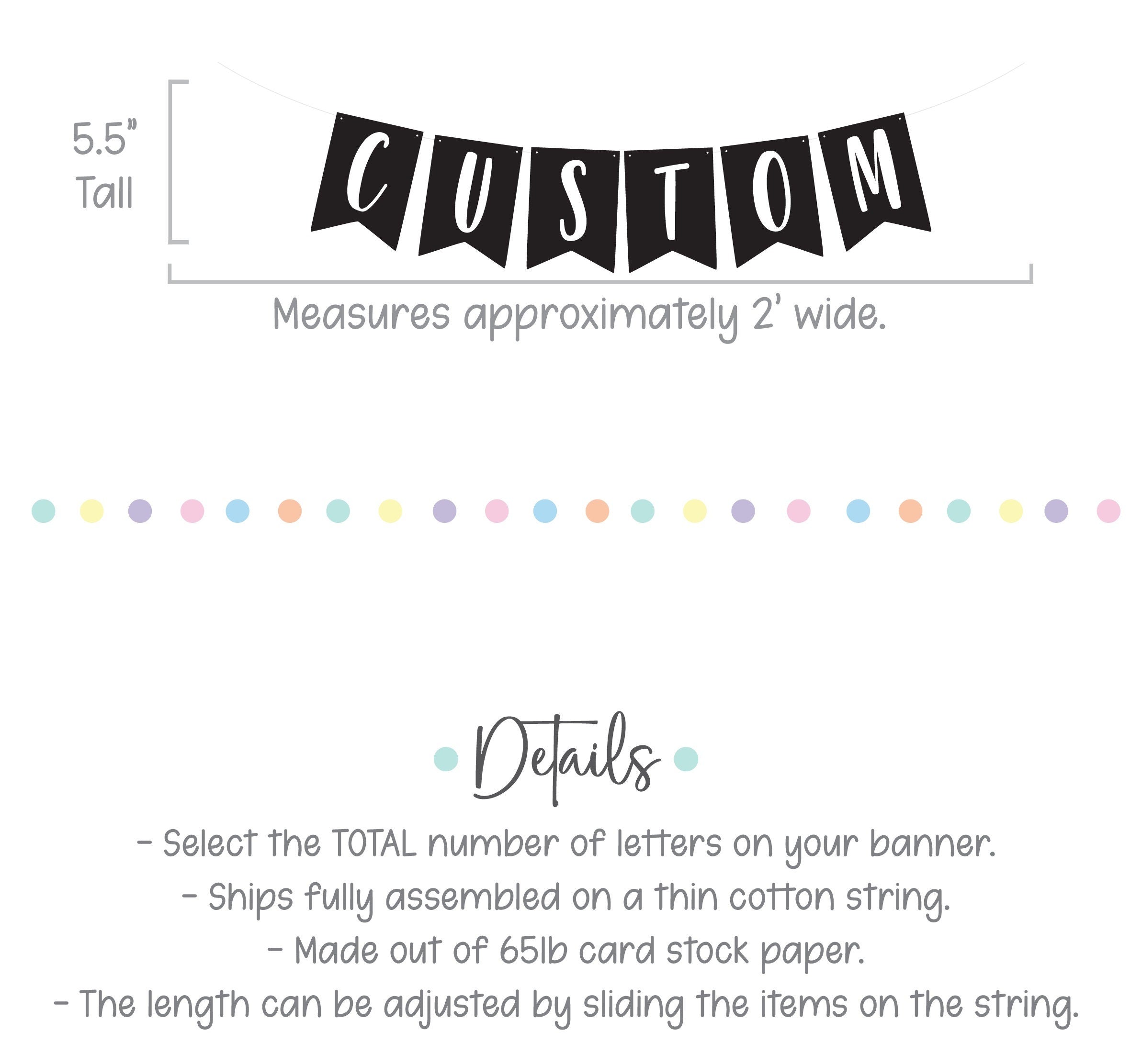 Happy Birthday Banner, Banner With Flags, Custom Birthday Banner, Black and White Party Decorations, Custom Banner