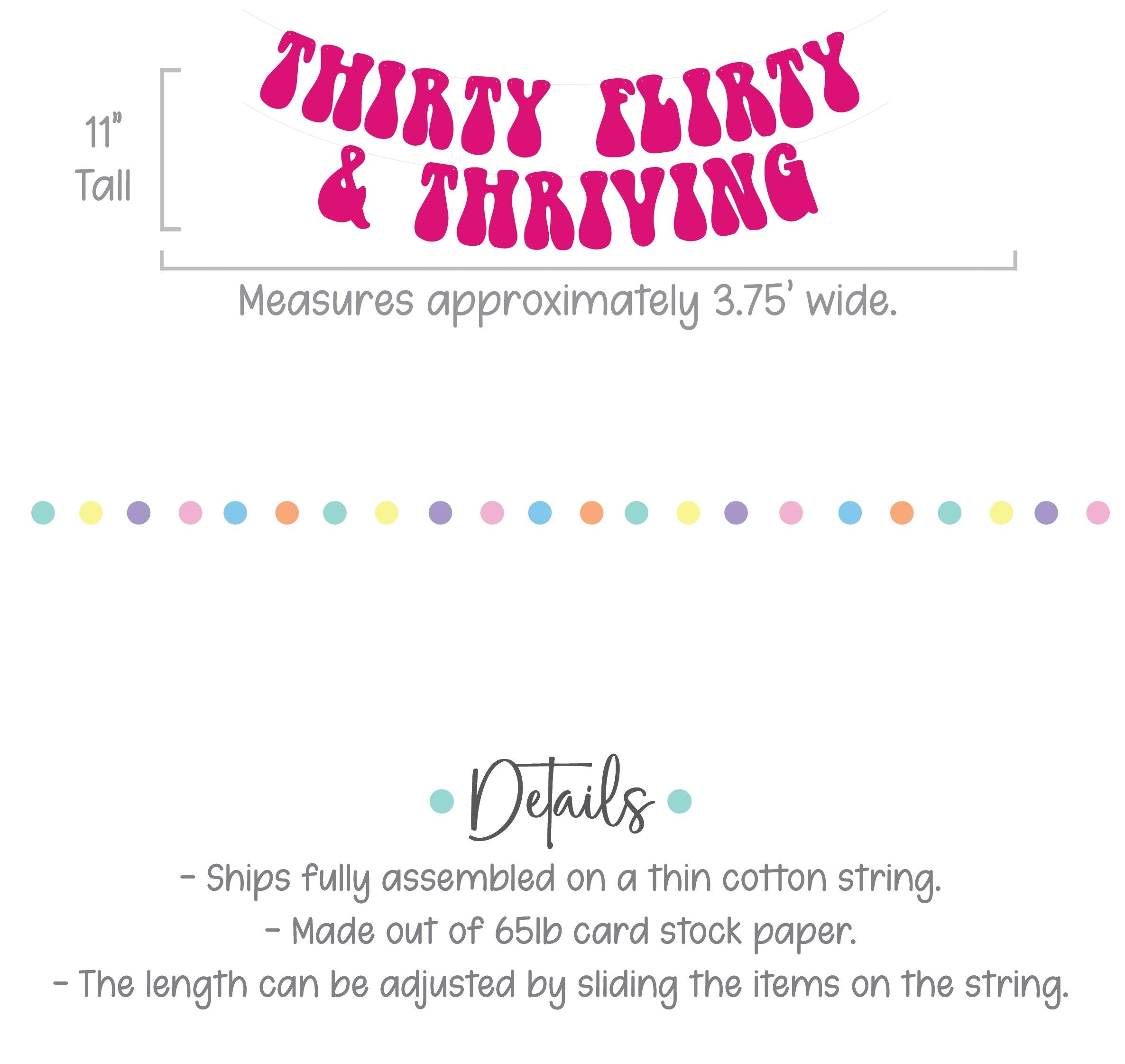 Thirty Flirty & Thriving, 30th Birthday, 30th Birthday Decorations, Thirty Flirty and Thriving Banner