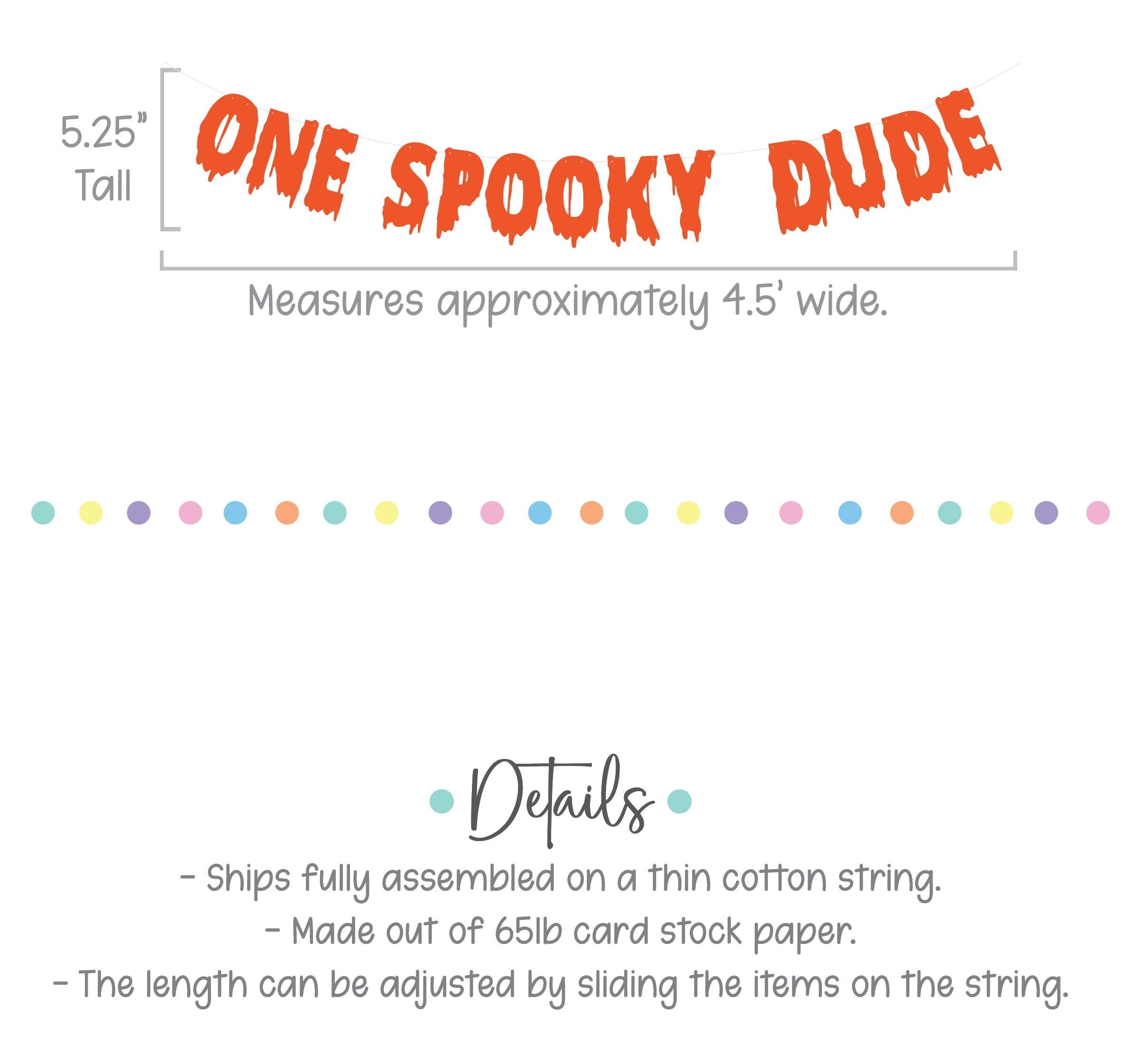One Spooky Dude, Halloween Themed 1st Birthday Banner, October 1st Birthday Decorations, Spooky One, Boys 1st Birthday Theme Ideas