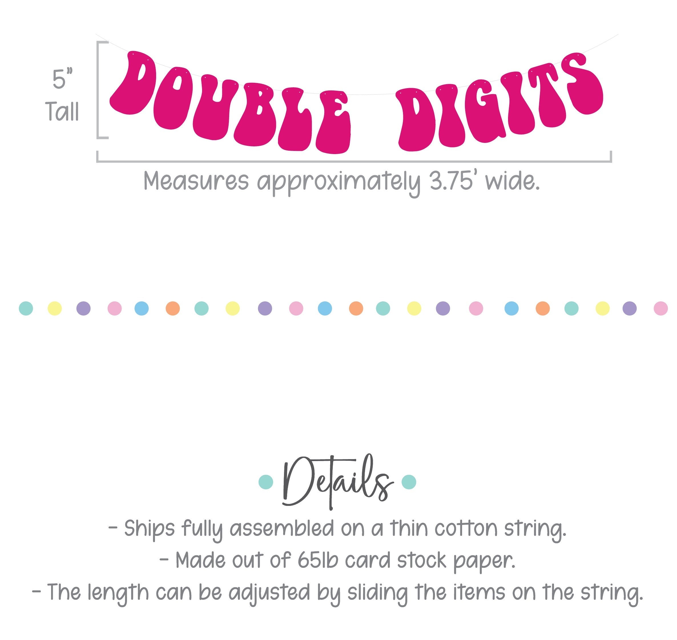 Double Digits, Double Digits Banner, Double Digits Birthday Party, 10th birthday Party Decorations, 10th Birthday Ideas