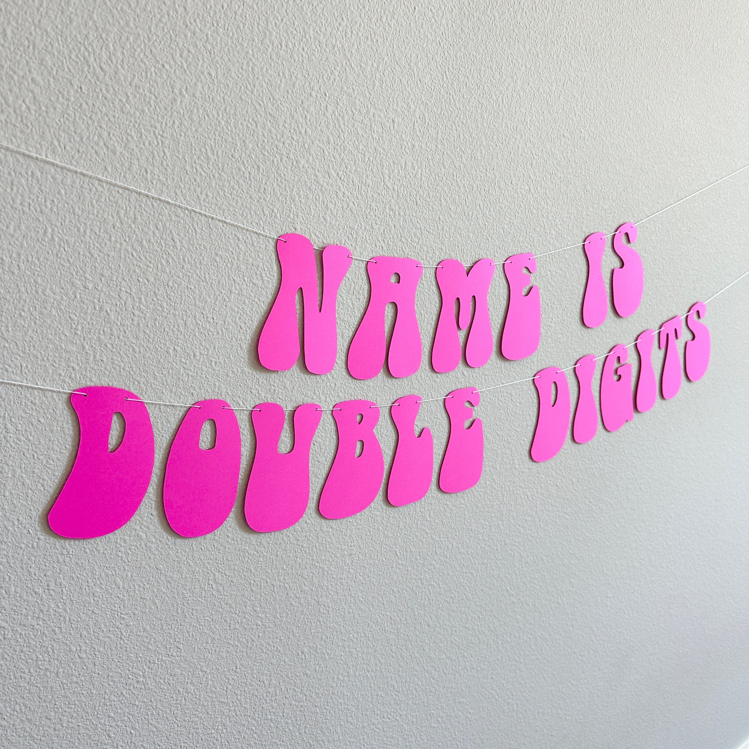 Name Is Double Digits, Name Is Double Digits Banner, Double Digits Birthday Party, 10th birthday Party Decorations, 10th Birthday Ideas