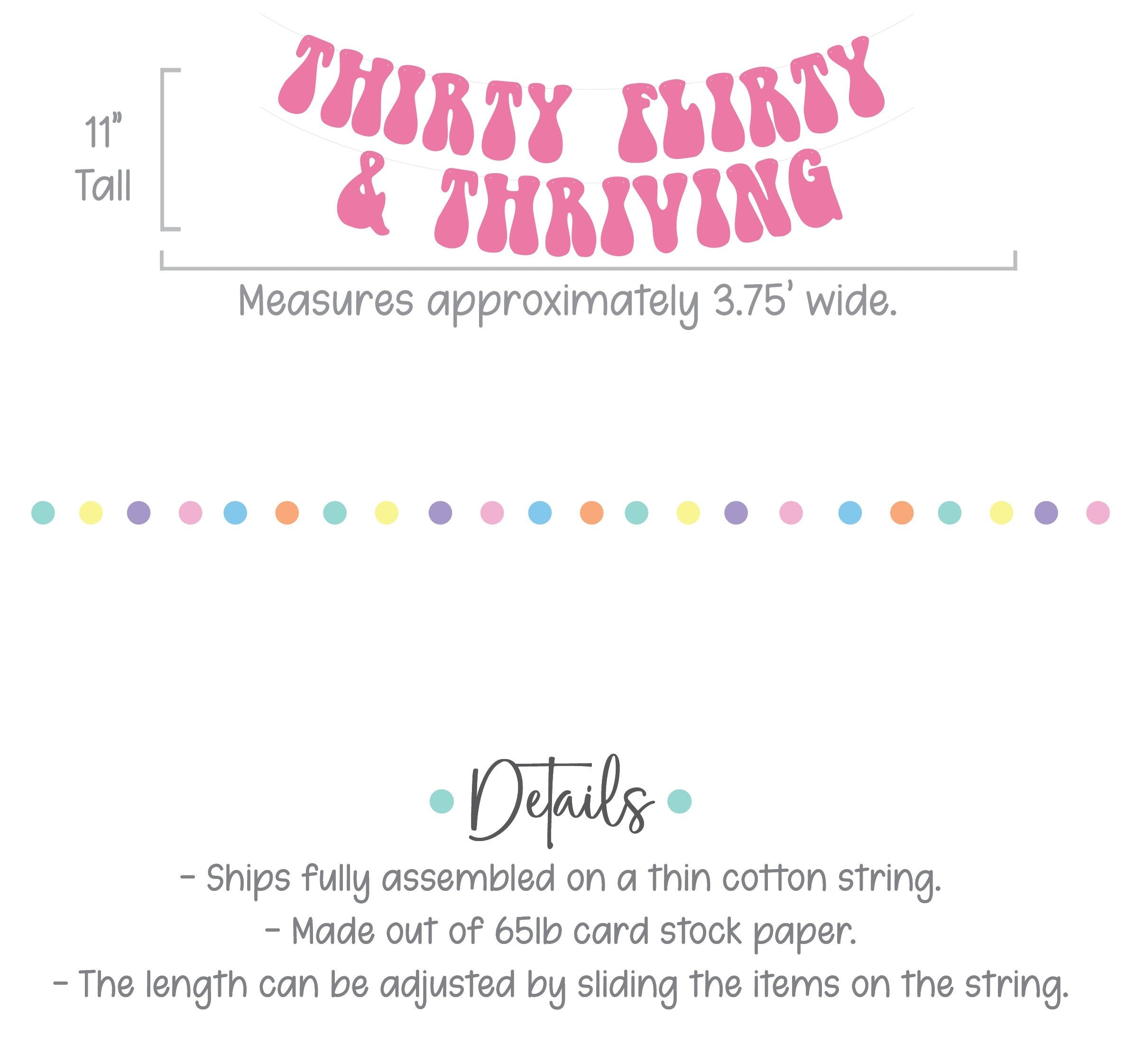 Thirty Flirty & Thriving, 30th Birthday, 30th Birthday Decorations, Thirty Flirty and Thriving Banner