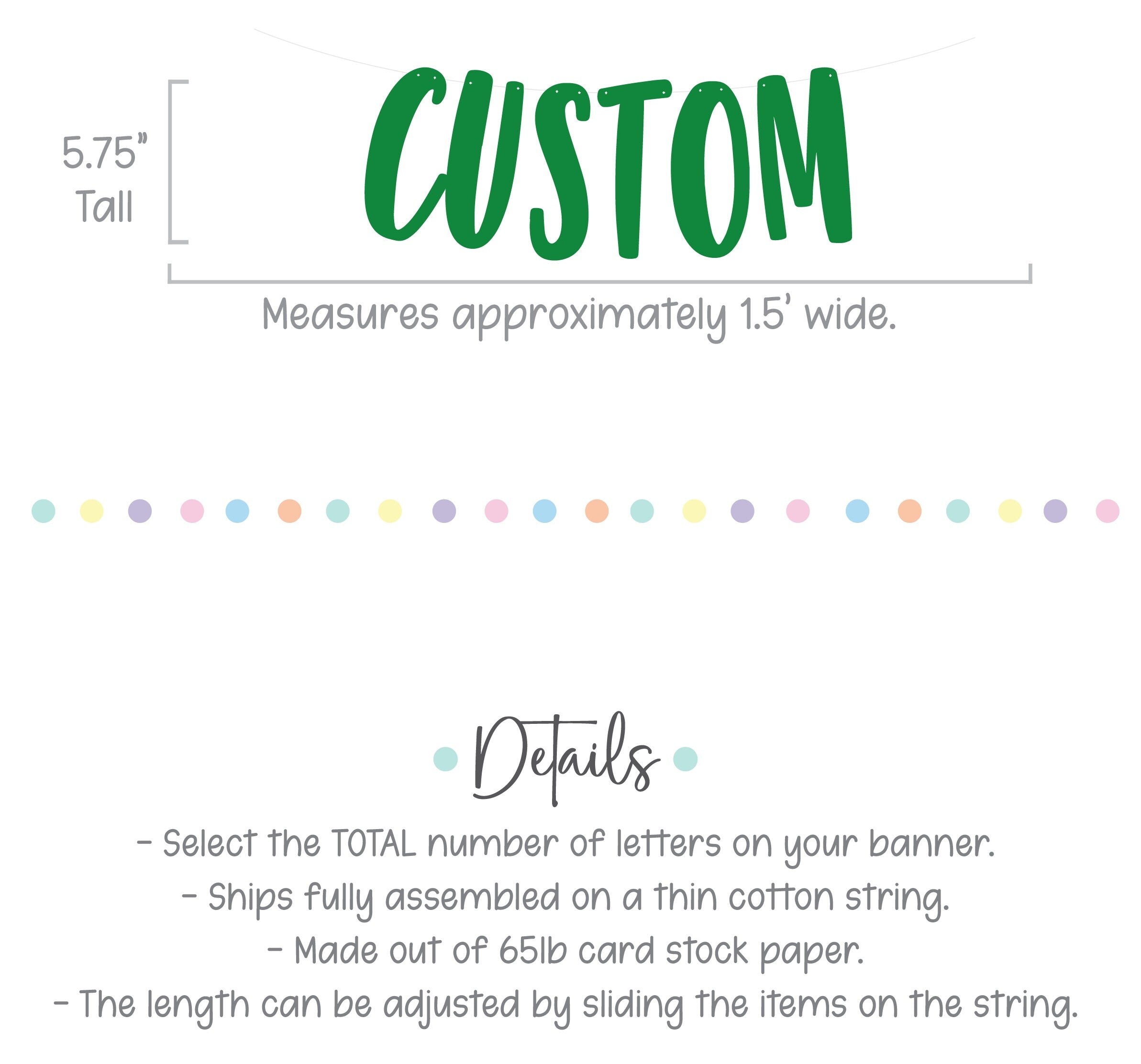 Custom Banner, Custom Green Banner, Customizable Banner, Custom Fun Font Banner, Custom Sign, Green Banner, Green Decorations