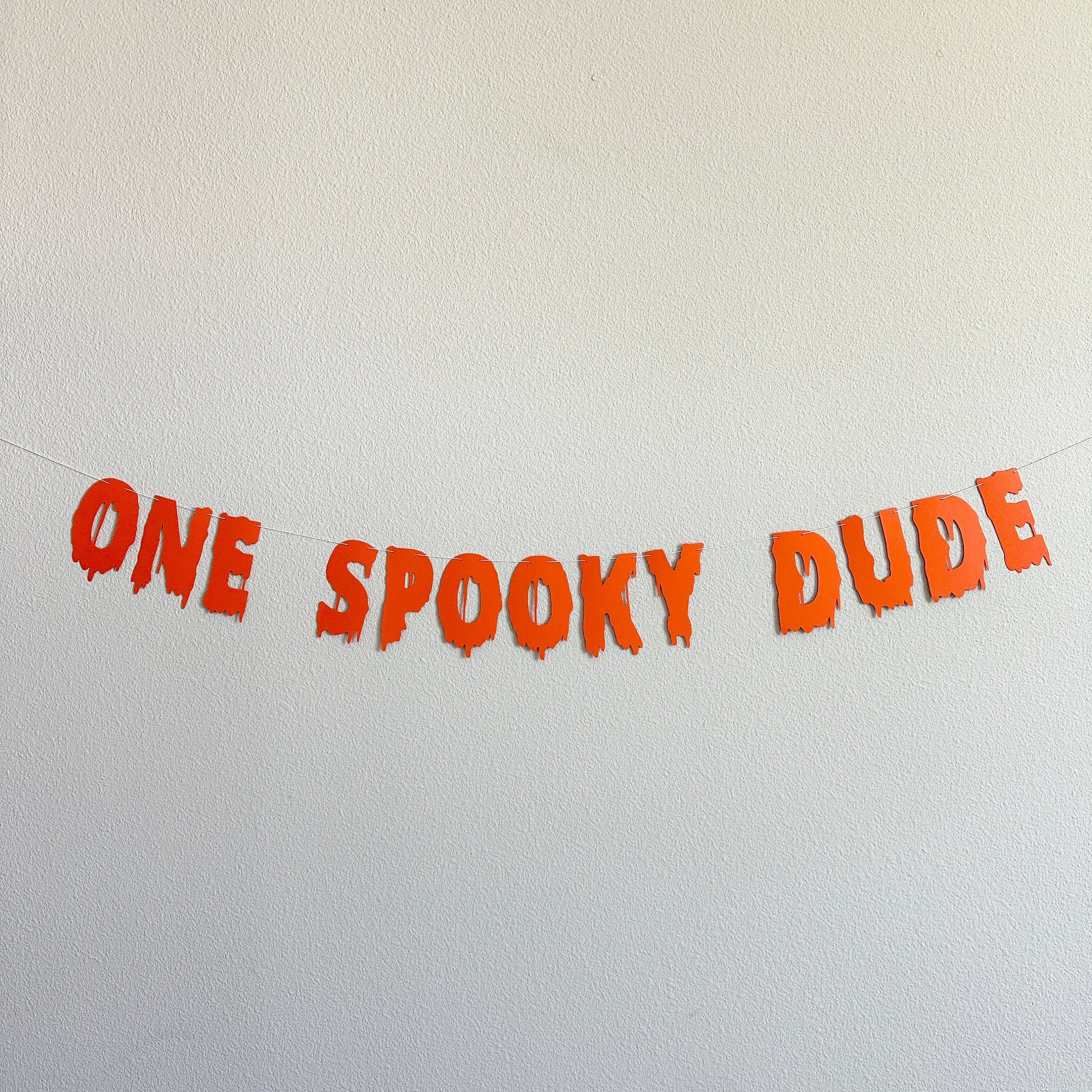 One Spooky Dude, Halloween Themed 1st Birthday Banner, October 1st Birthday Decorations, Spooky One, Boys 1st Birthday Theme Ideas