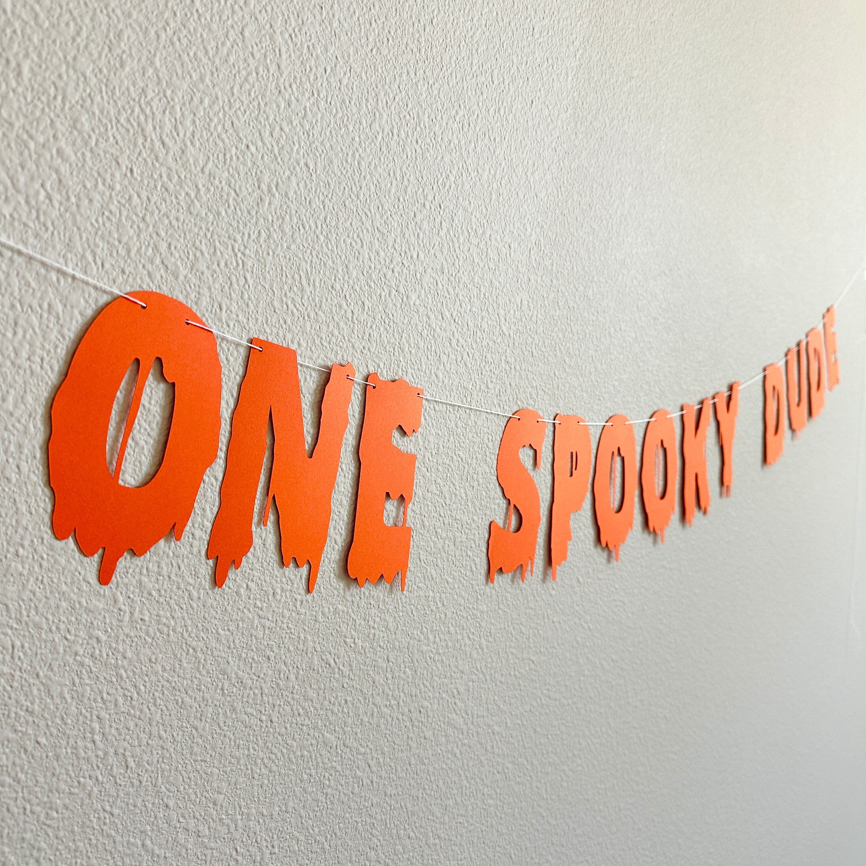 One Spooky Dude, Halloween Themed 1st Birthday Banner, October 1st Birthday Decorations, Spooky One, Boys 1st Birthday Theme Ideas